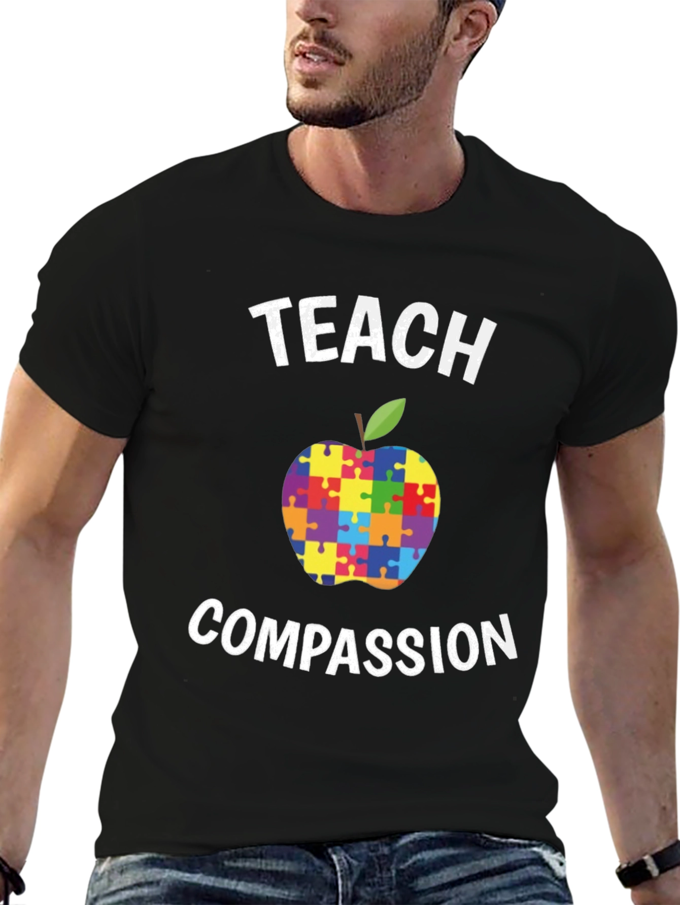 Teach Compassion Puzzle Apple T-Shirt