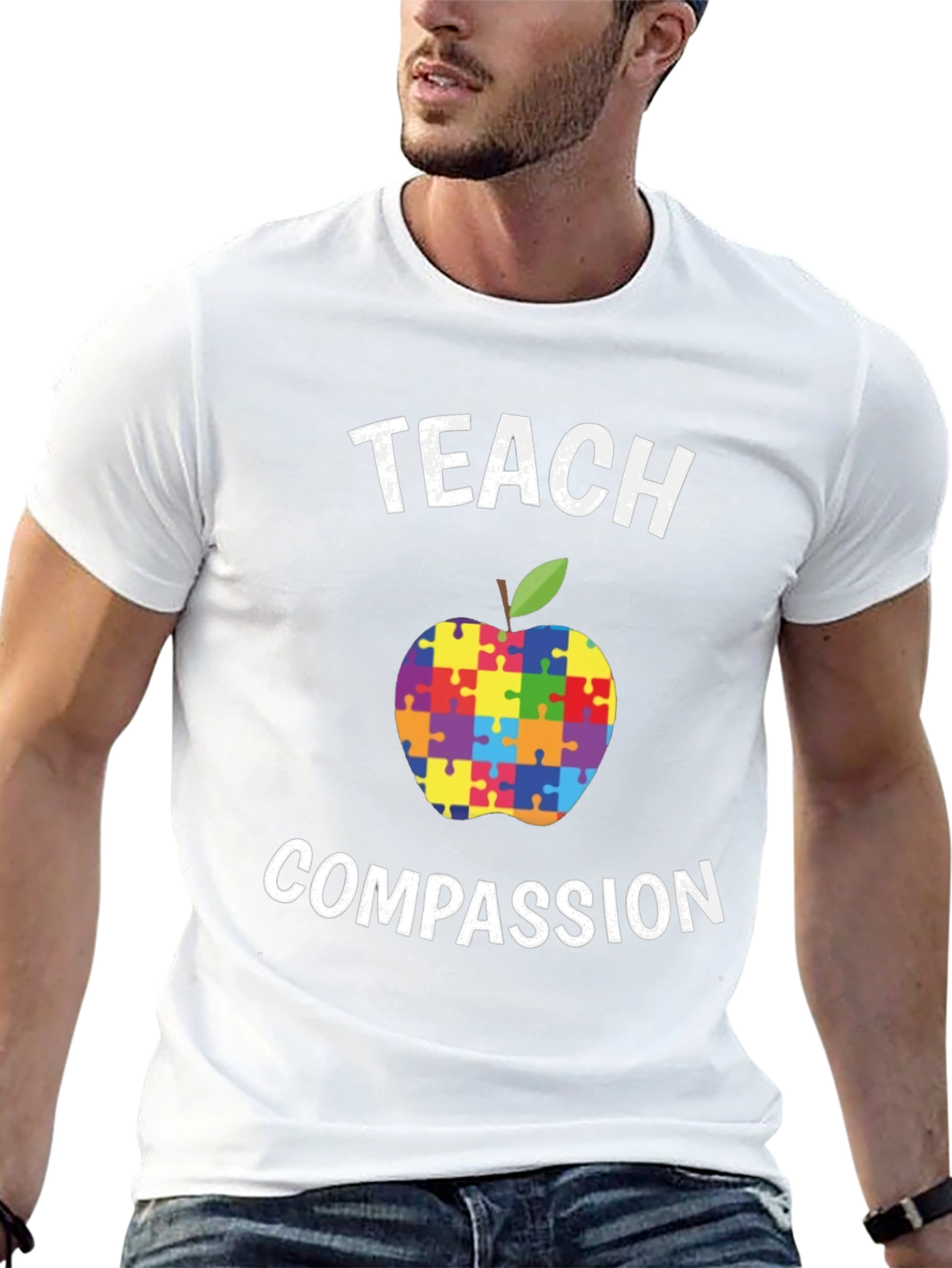 Teach Compassion Puzzle Apple T-Shirt
