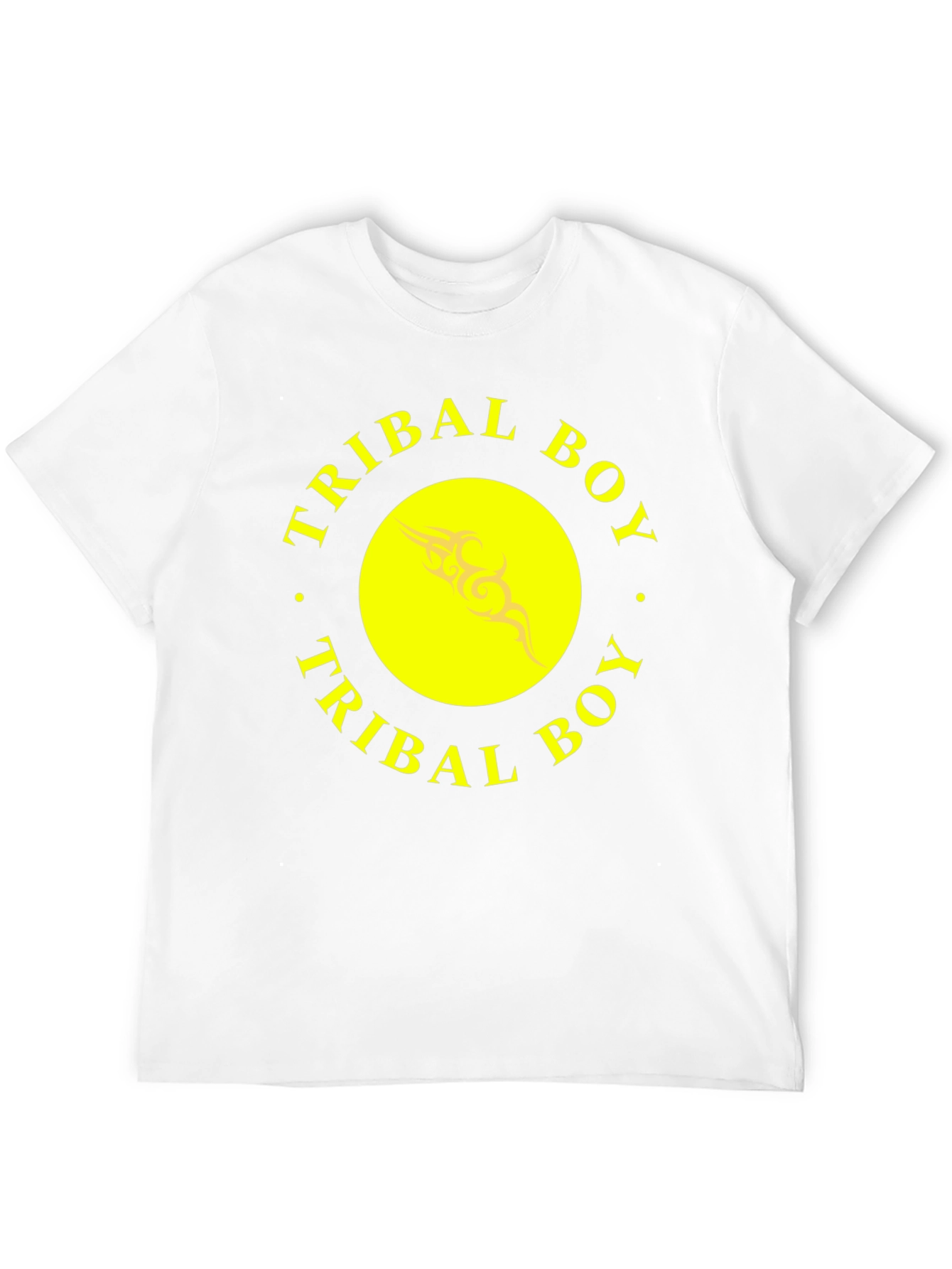 Tribal Boy Black T-Shirt - Yellow Design