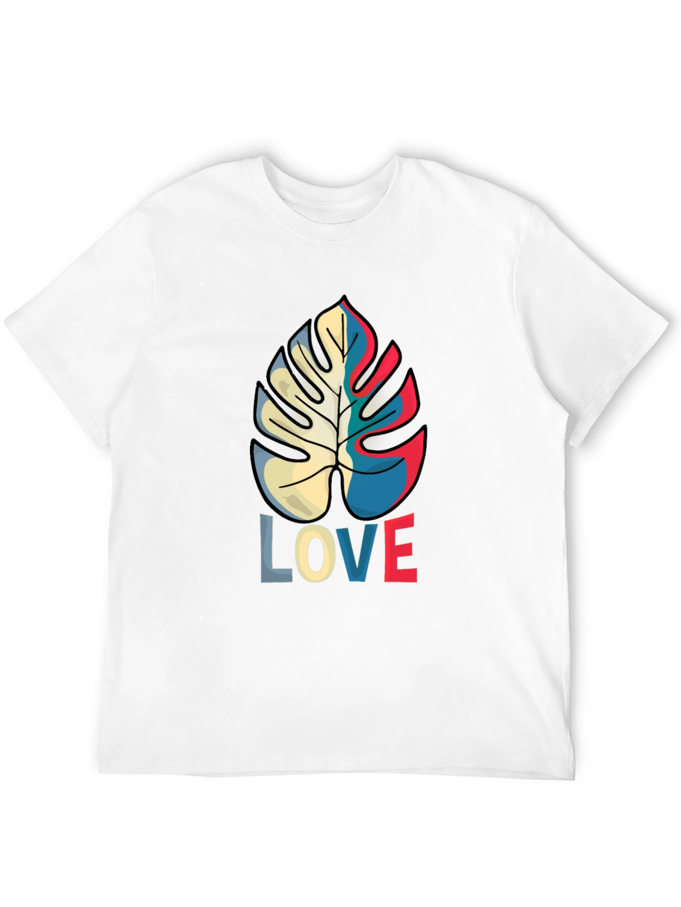 Tropical Monstera Leaf LOVE Graphic Tee