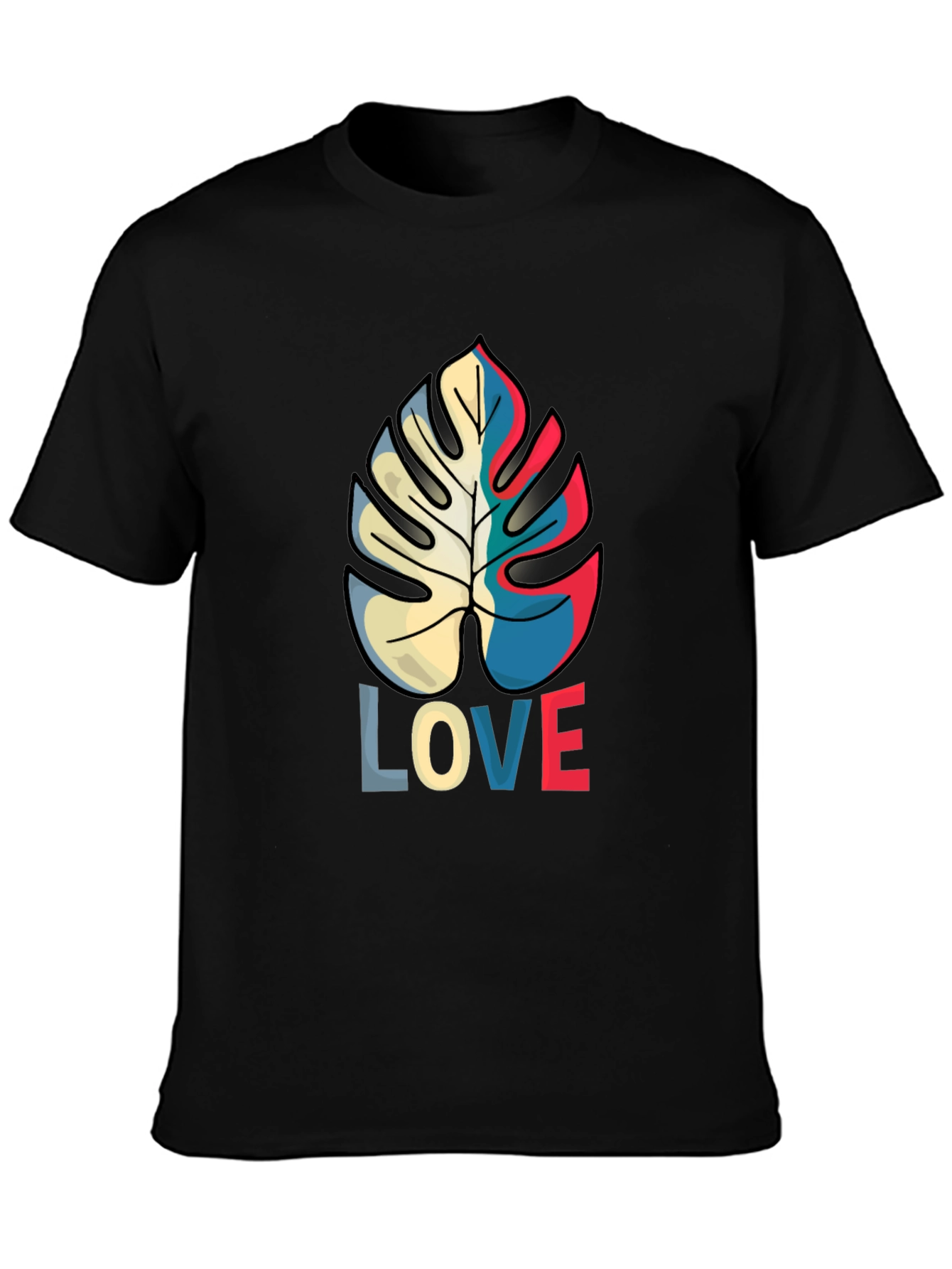 Tropical Monstera Leaf LOVE Graphic Tee