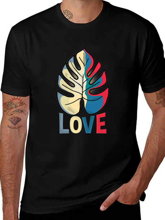 Tropical Monstera Leaf LOVE Graphic Tee