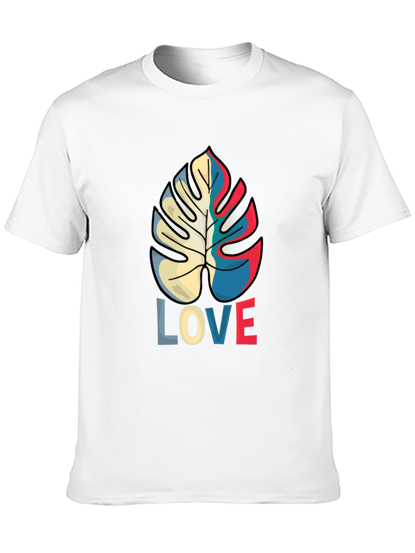Tropical Monstera Leaf LOVE Graphic Tee
