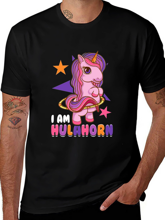 Hulahorn Unicorn Black T-Shirt
