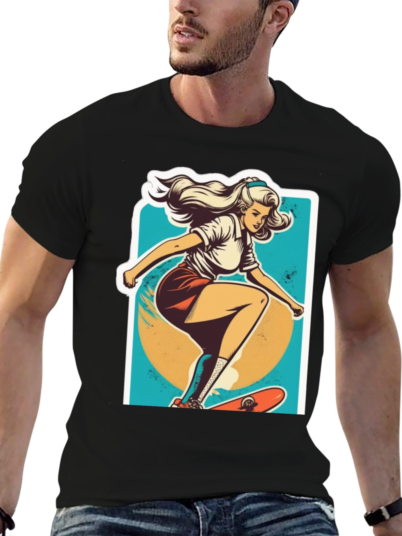 Skater Girl Graphic Tee - Cool Retro Style