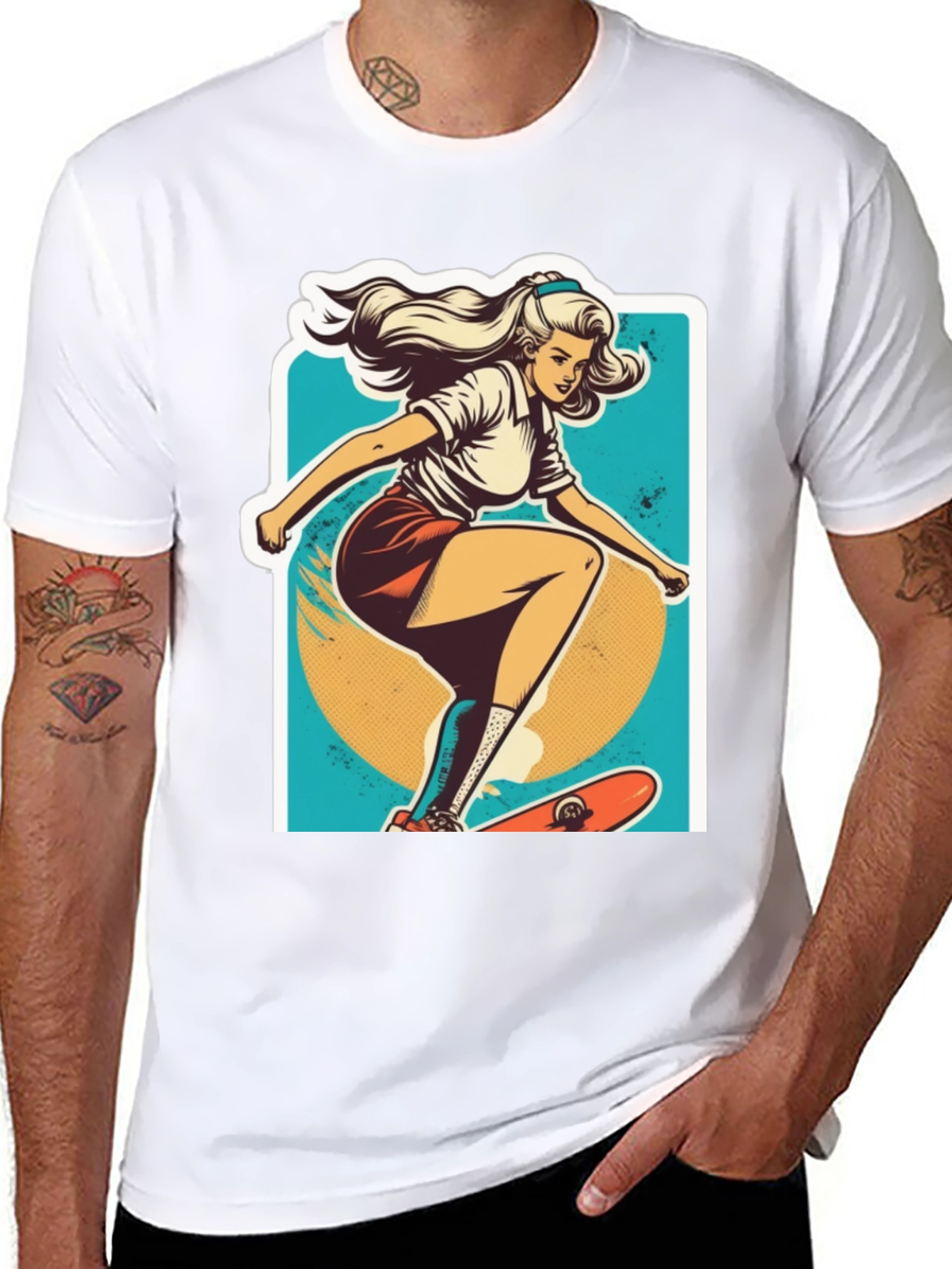 Skater Girl Graphic Tee - Cool Retro Style