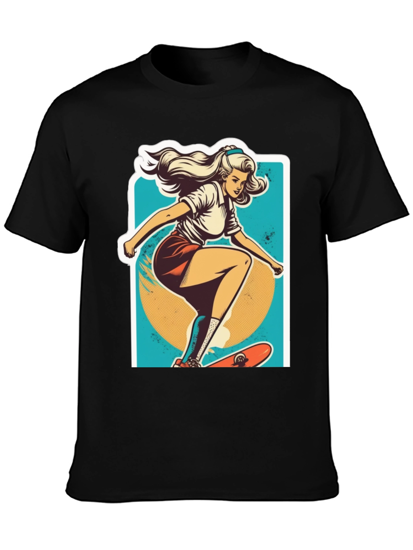 Skater Girl Graphic Tee - Cool Retro Style