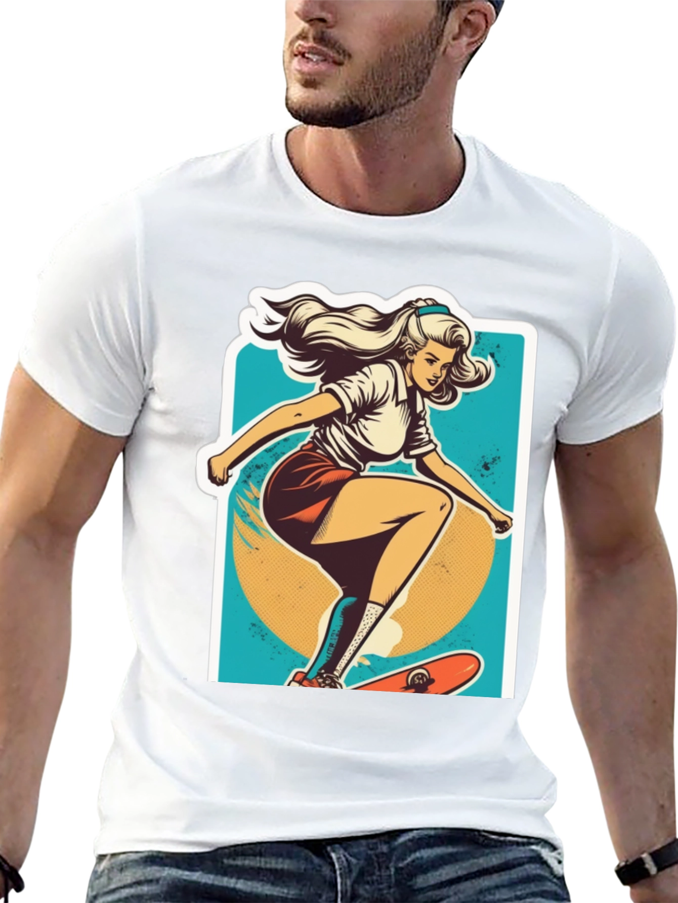 Skater Girl Graphic Tee - Cool Retro Style