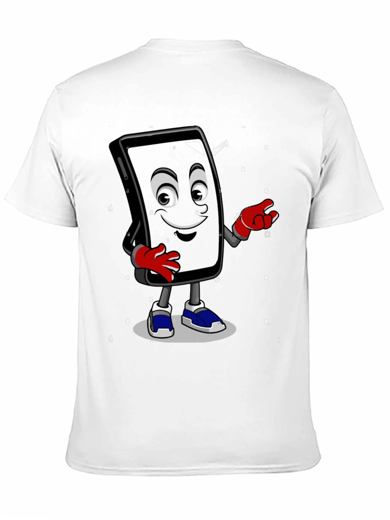 Cartoon Phone Graphic Black T-Shirt