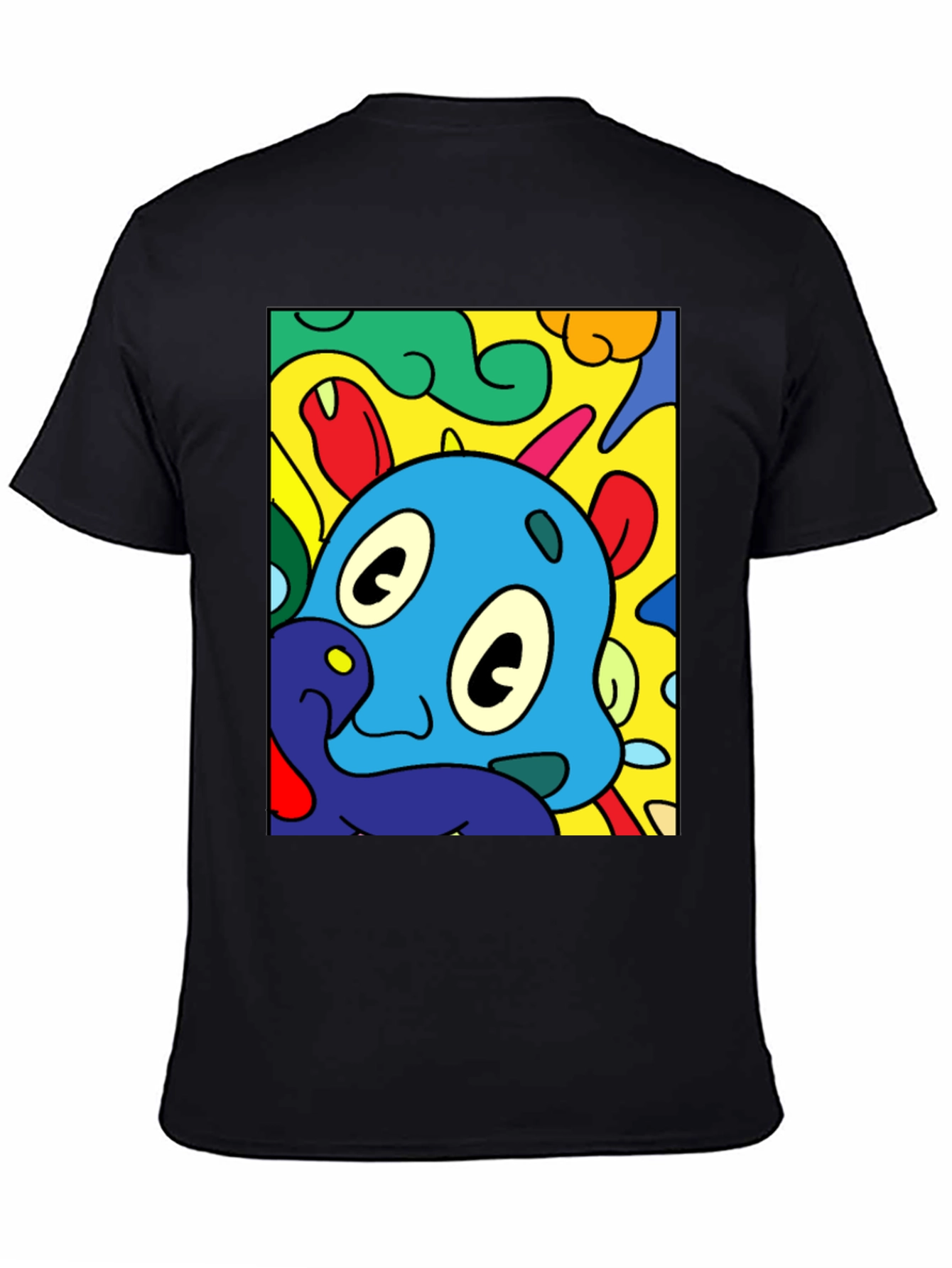 Cartoon Character Graphic Black T-Shirt