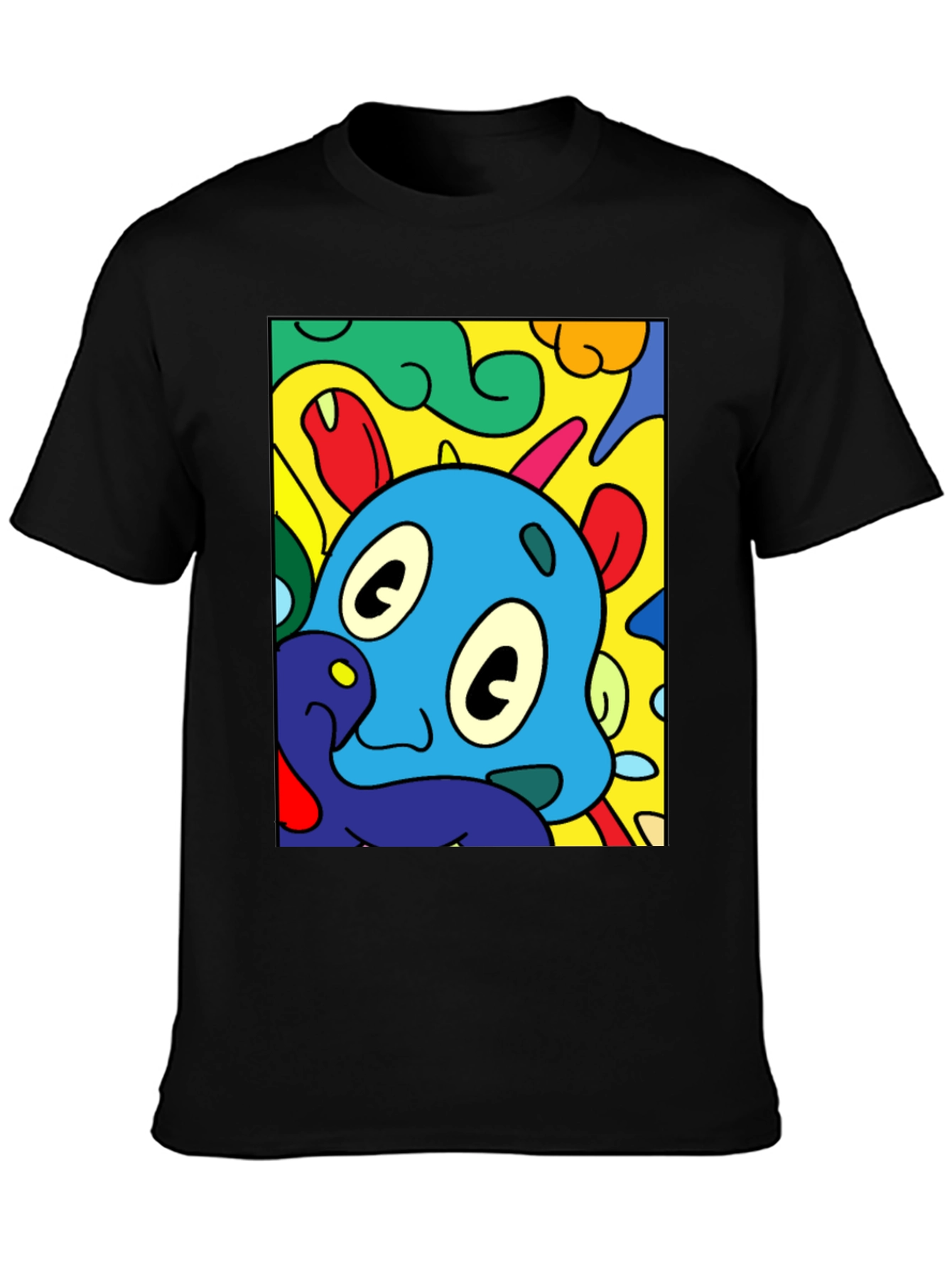 Cartoon Character Graphic Black T-Shirt