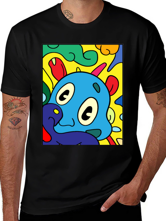 Cartoon Character Graphic Black T-Shirt