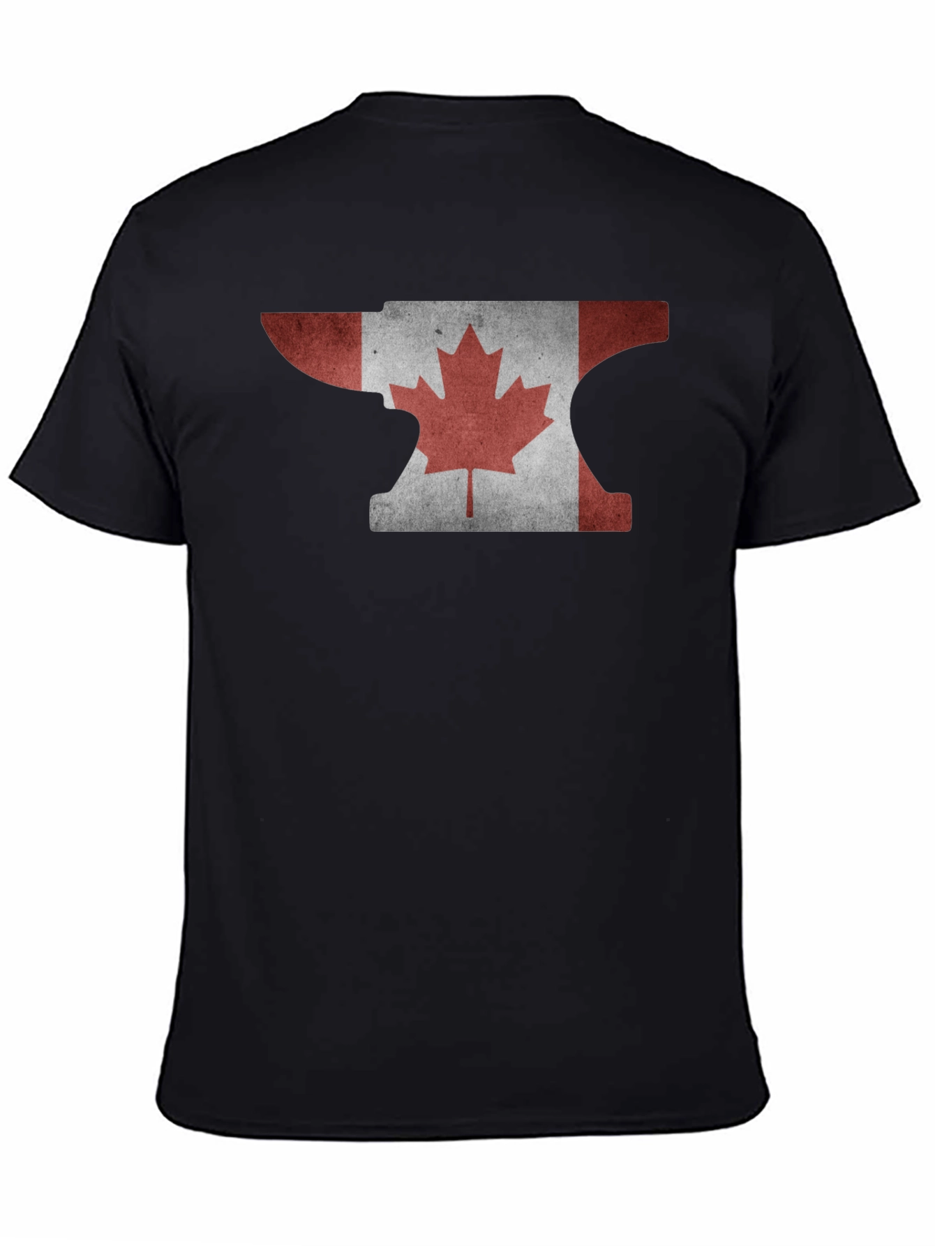 Canadian Flag Anvil Graphic T-Shirt - Black