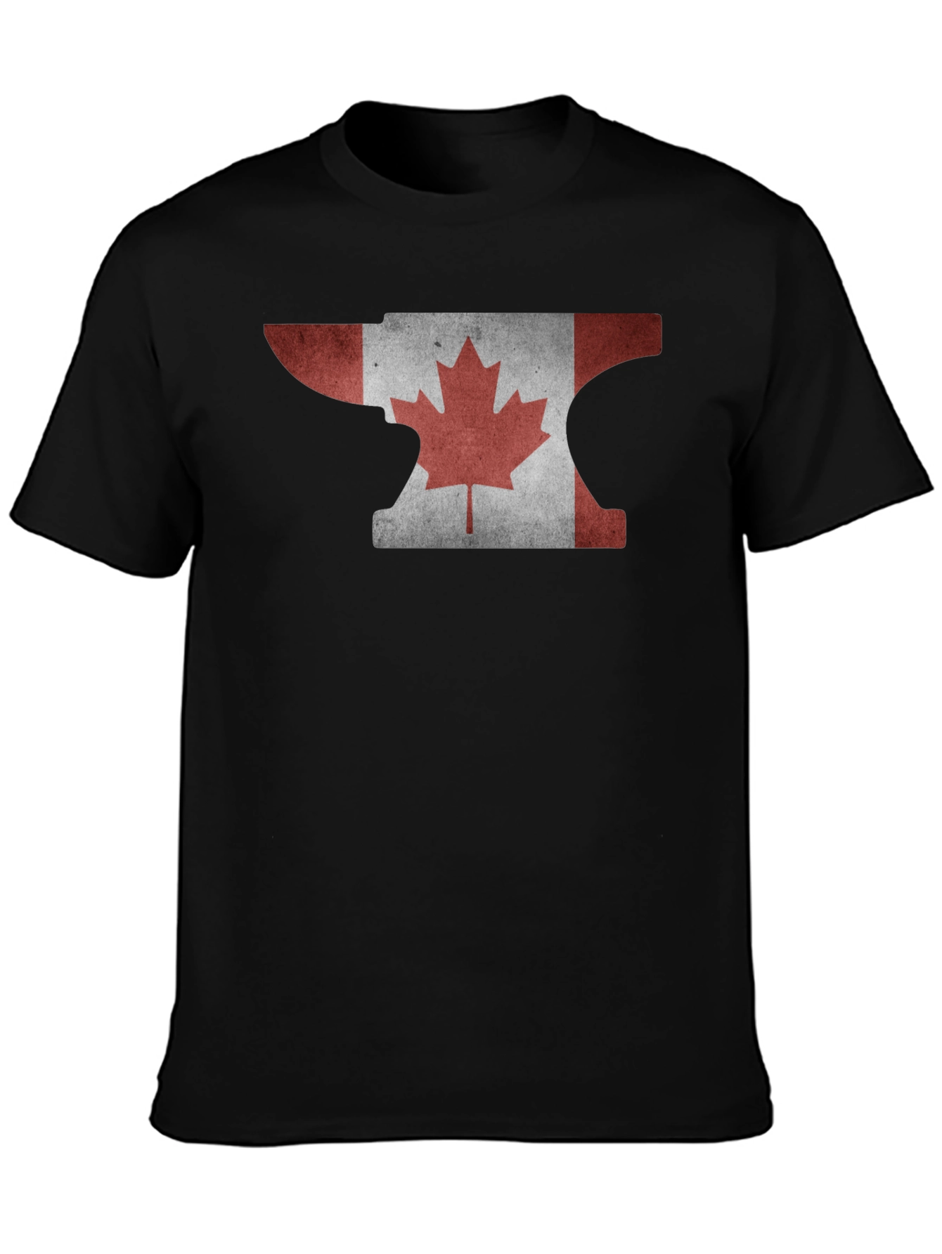 Canadian Flag Anvil Graphic T-Shirt - Black