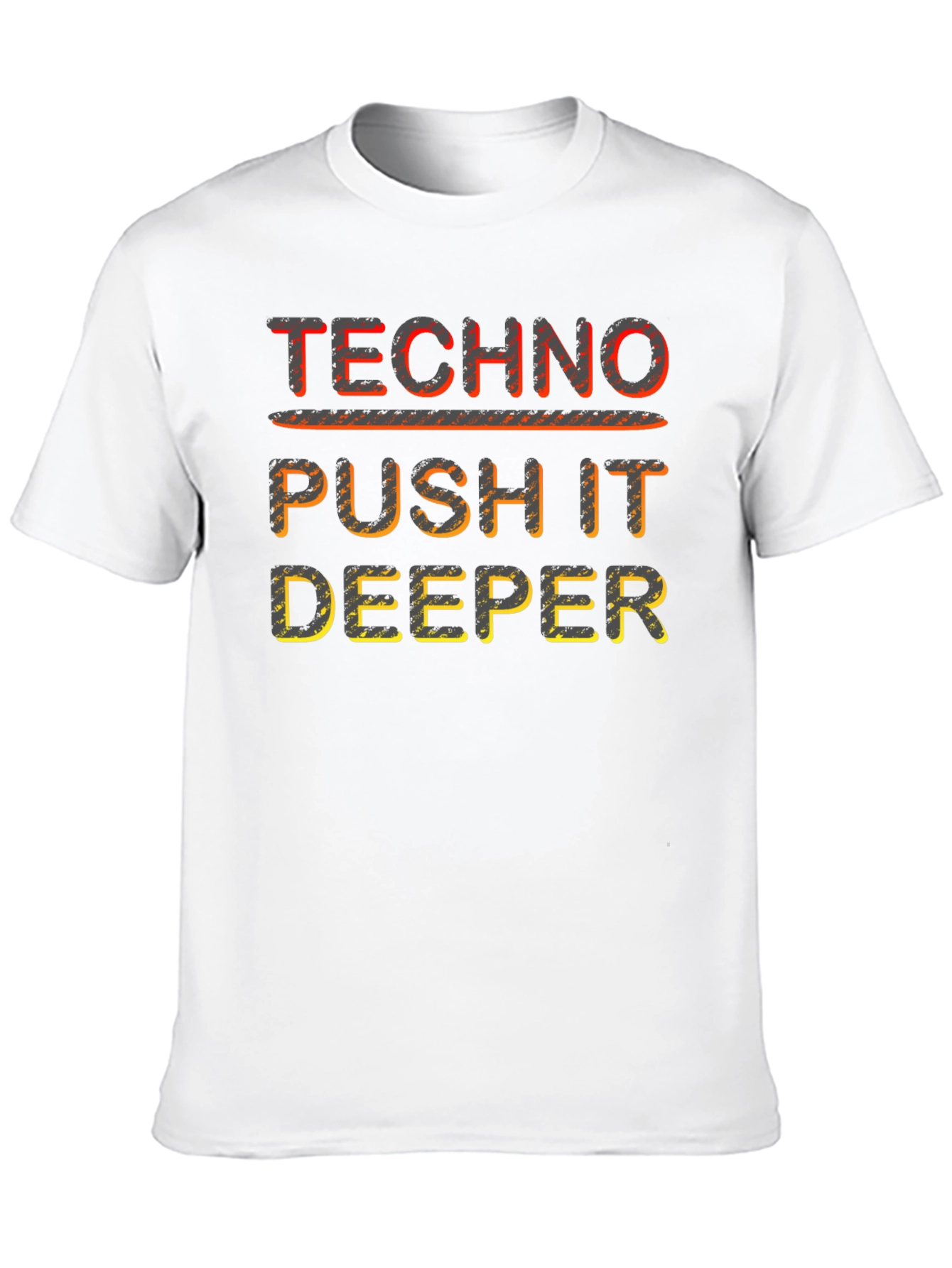 Techno Push It Deeper Black Graphic Tee