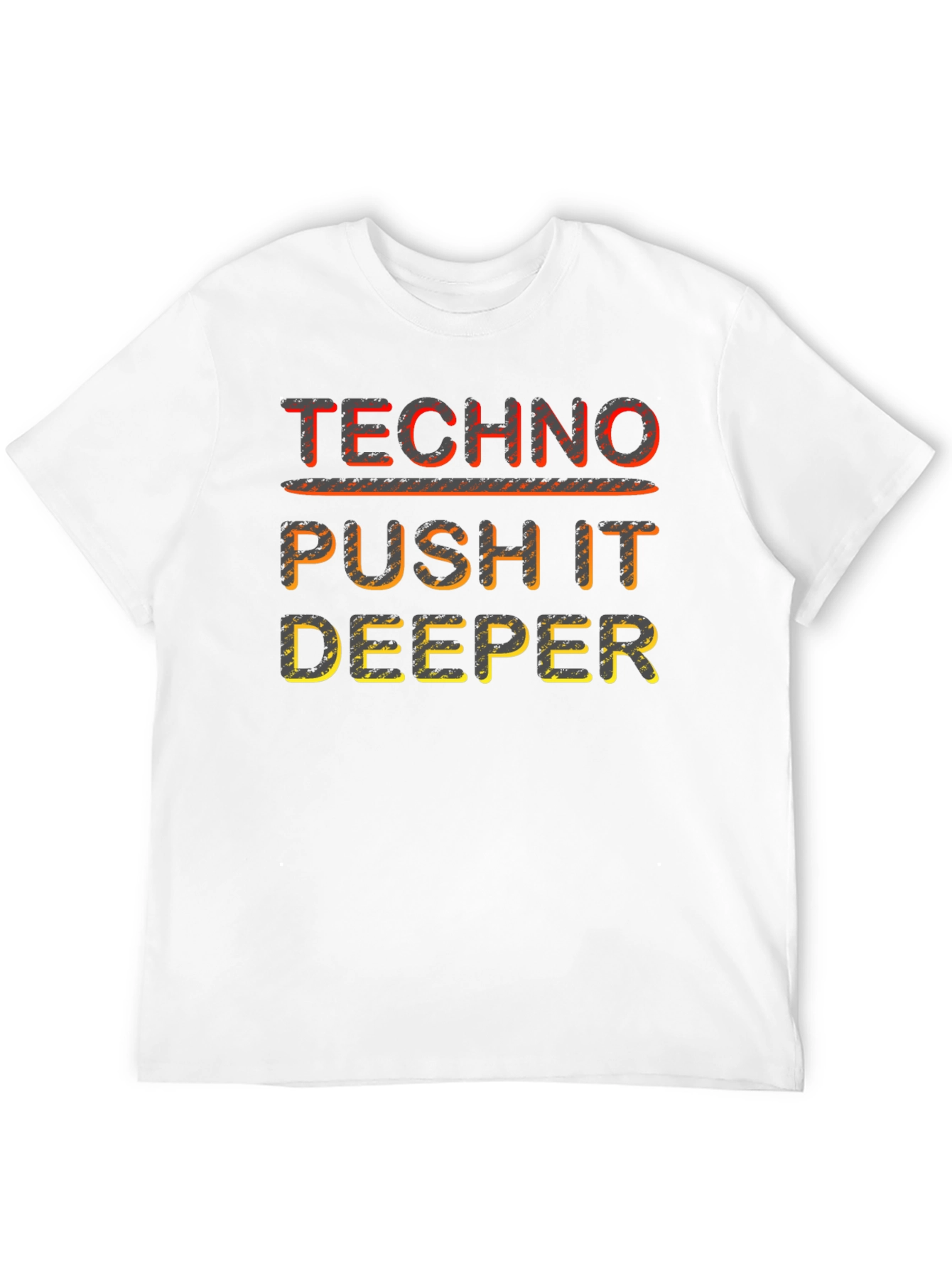 Techno Push It Deeper Black Graphic Tee