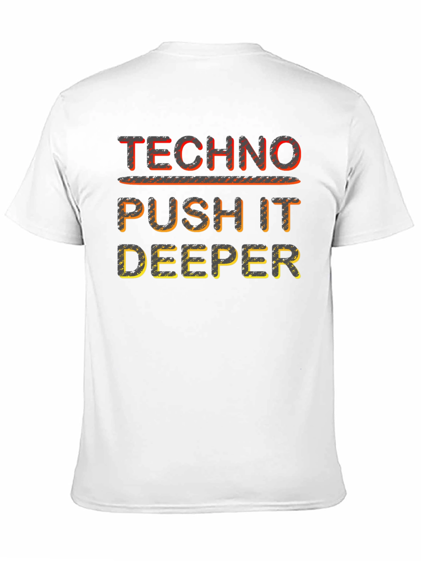 Techno Push It Deeper Black Graphic Tee