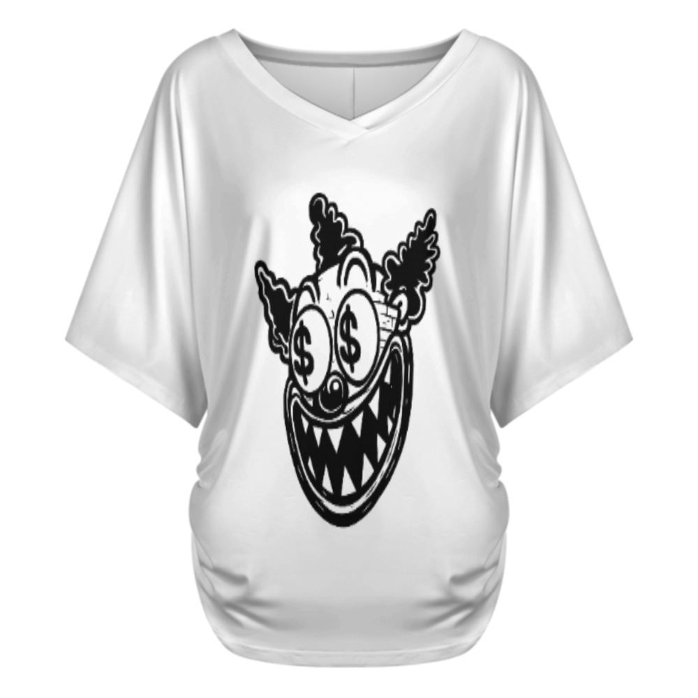 Crazy Clown Dollar Eyes Graphic T-Shirt – Edgy Streetwear Horror Cartoon Tee(z431)