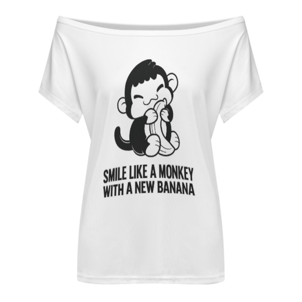 Funny Monkey Banana Graphic Tee – Cute Positive Quote Cartoon Shirt(z419)