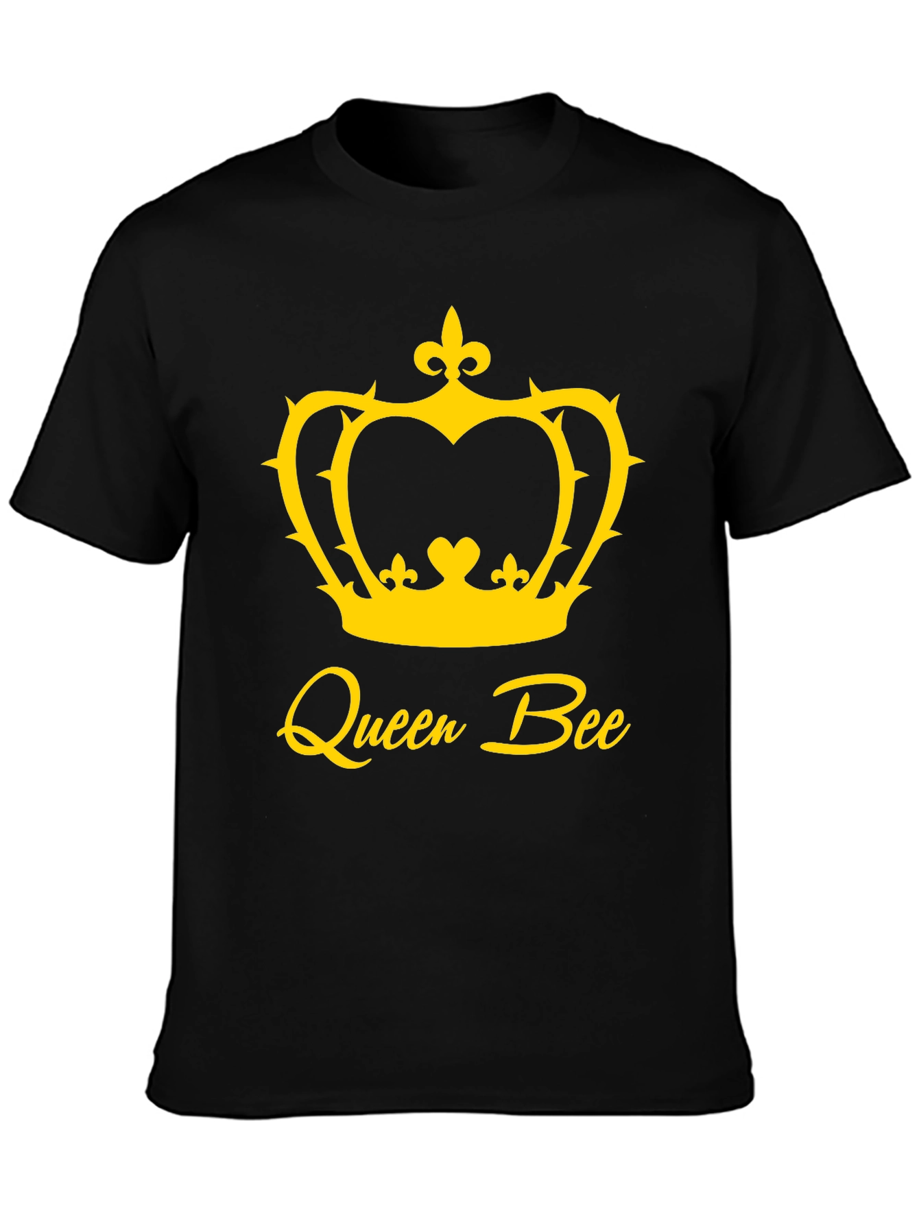 Queen Bee Graphic Tee - Black Cotton T-Shirt