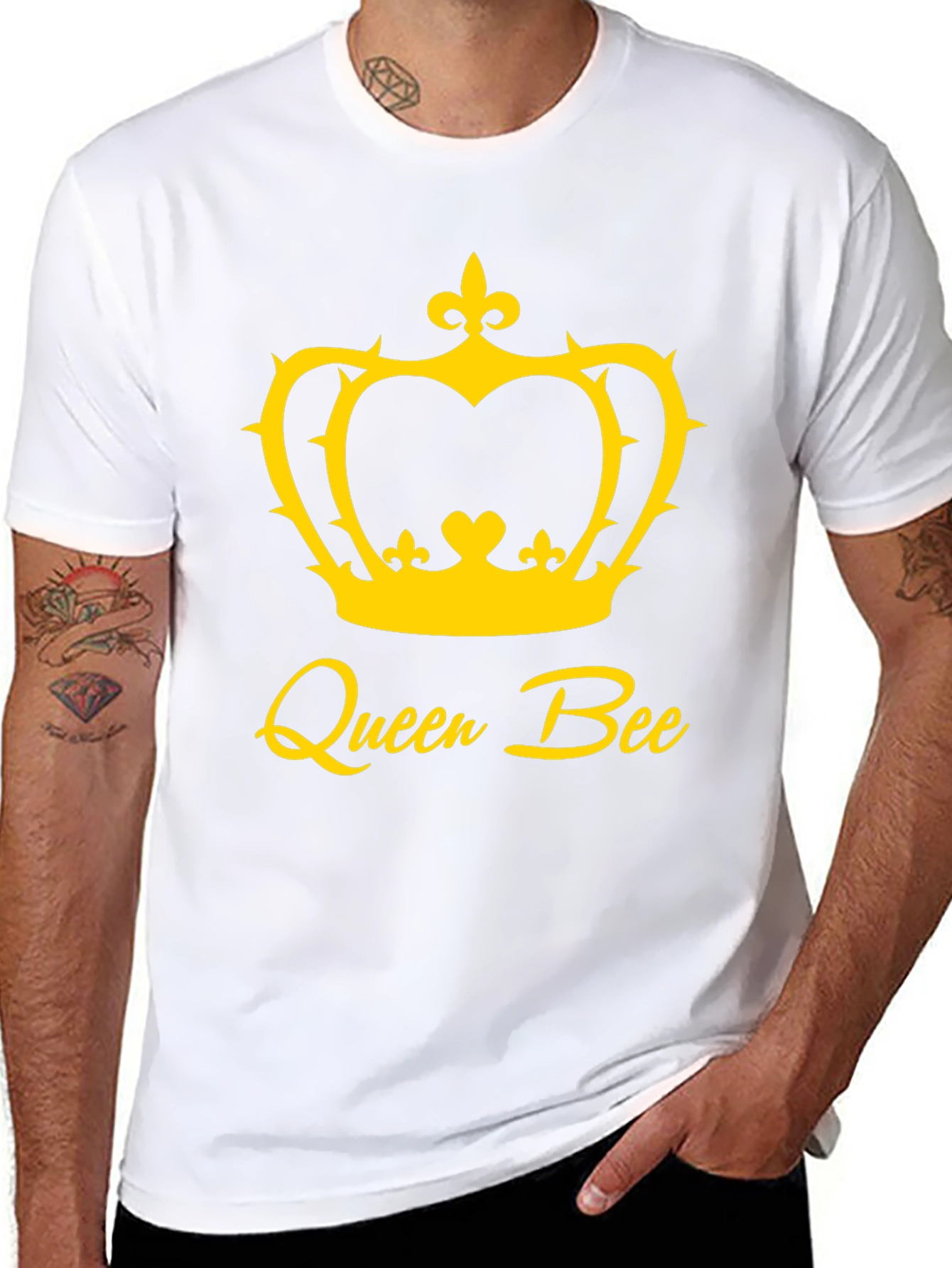 Queen Bee Graphic Tee - Black Cotton T-Shirt