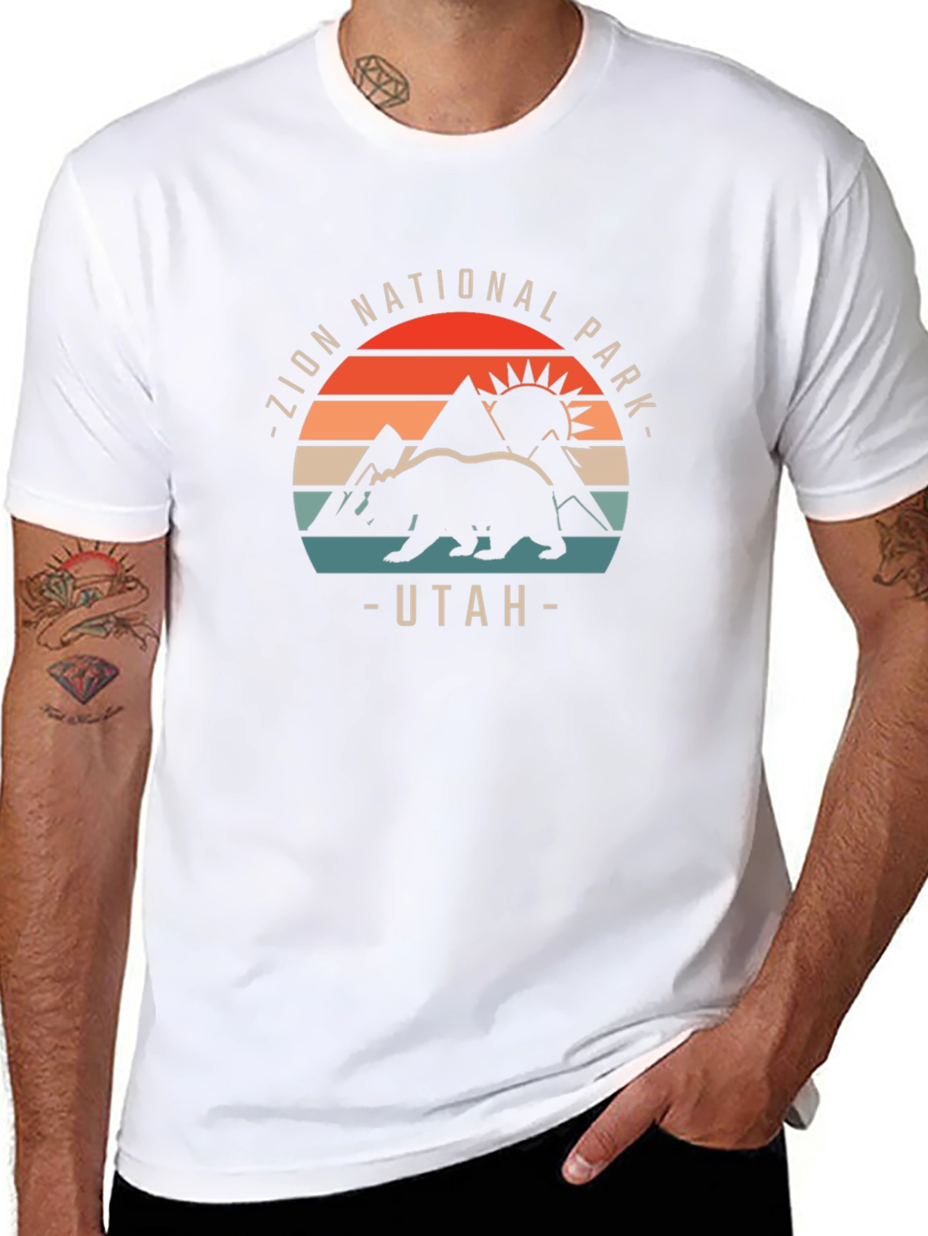 Zion National Park T-Shirt Utah Bear Graphic Tee