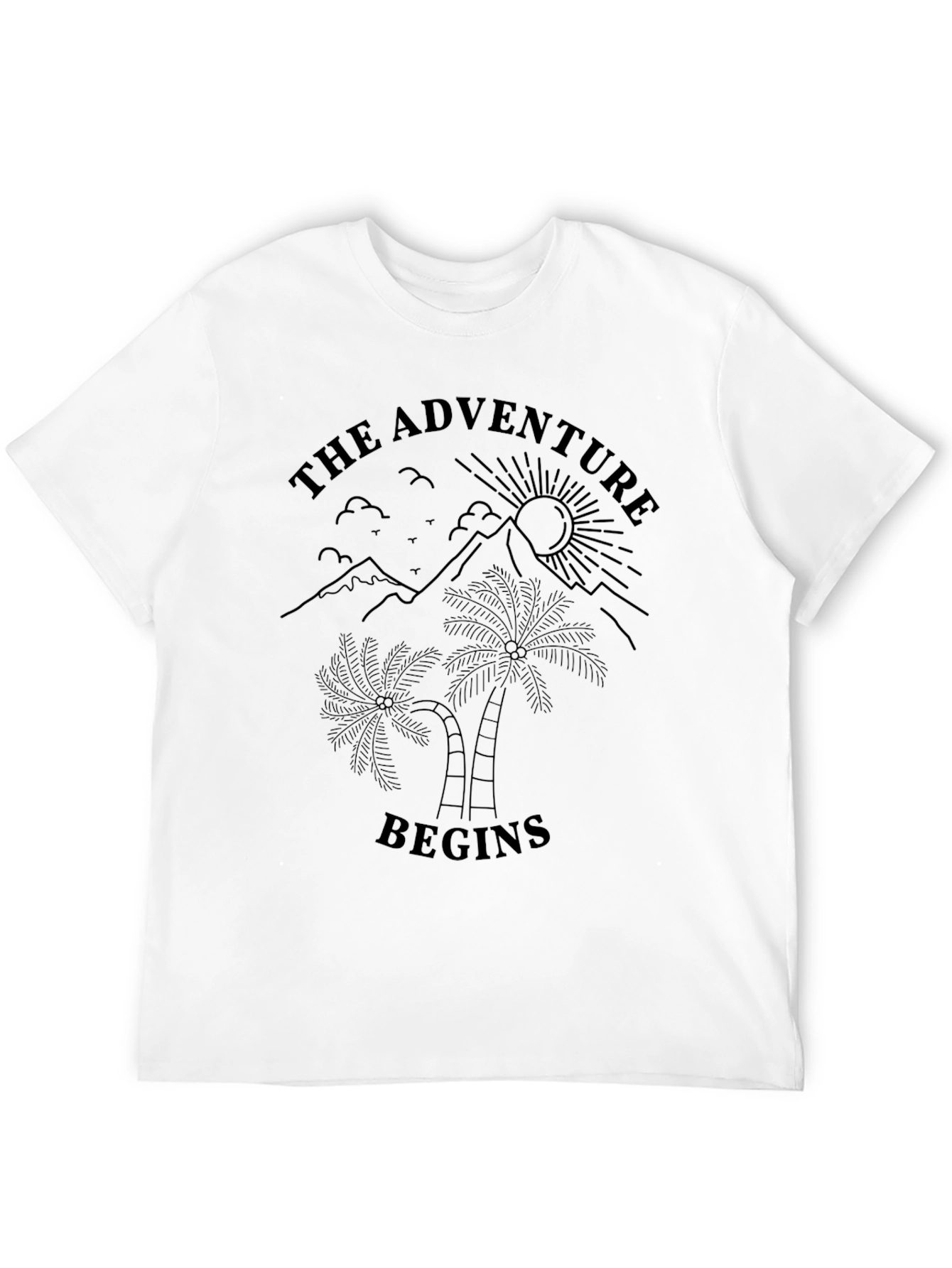 Adventure Begins Graphic Tee - Black