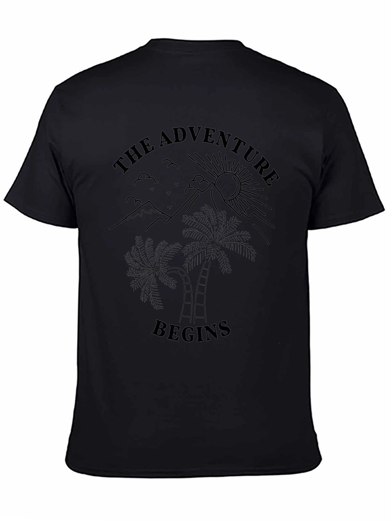Adventure Begins Graphic Tee - Black