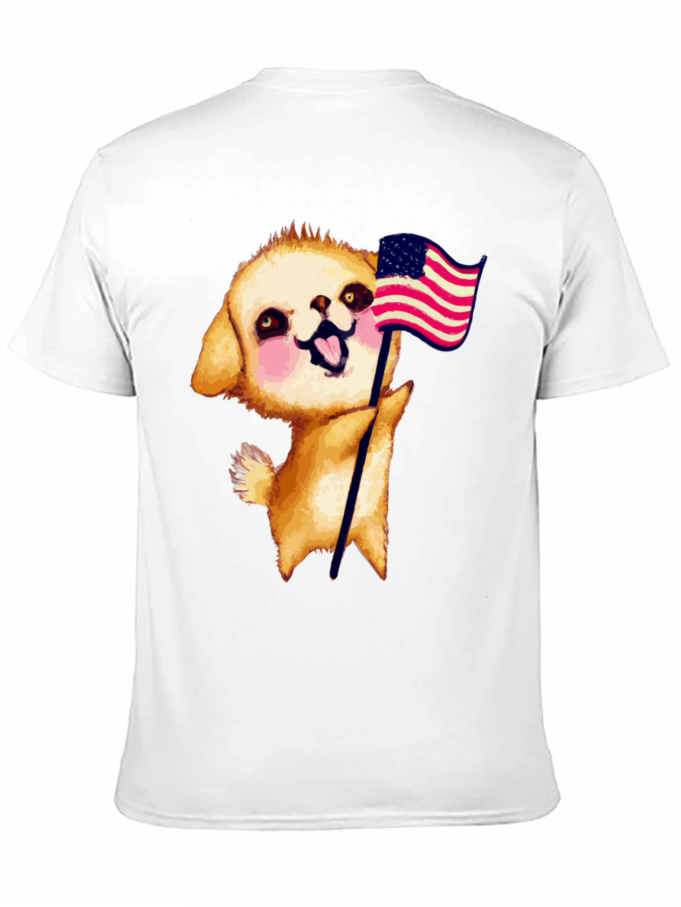 Puppy American Flag Graphic Tee
