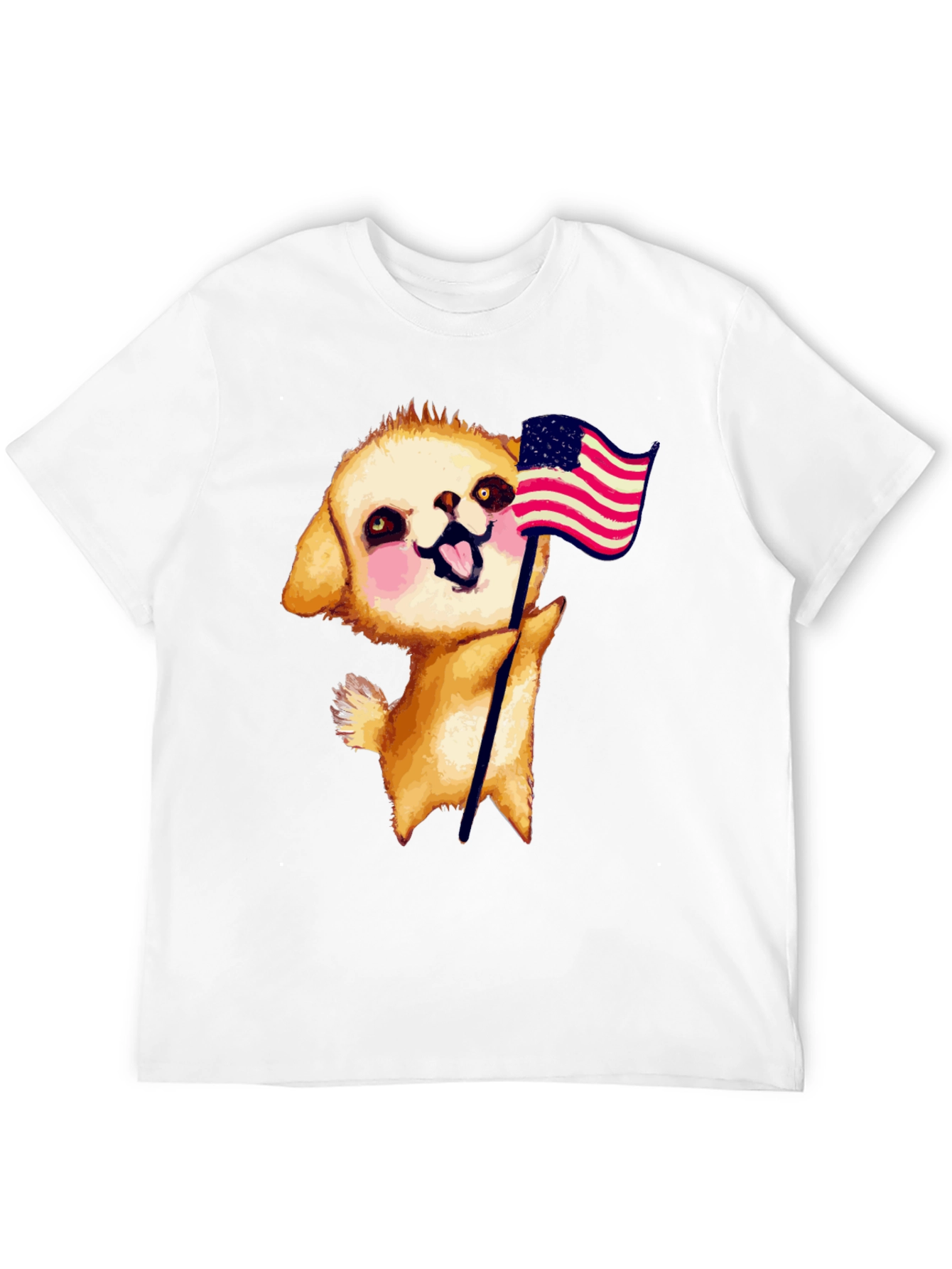 Puppy American Flag Graphic Tee