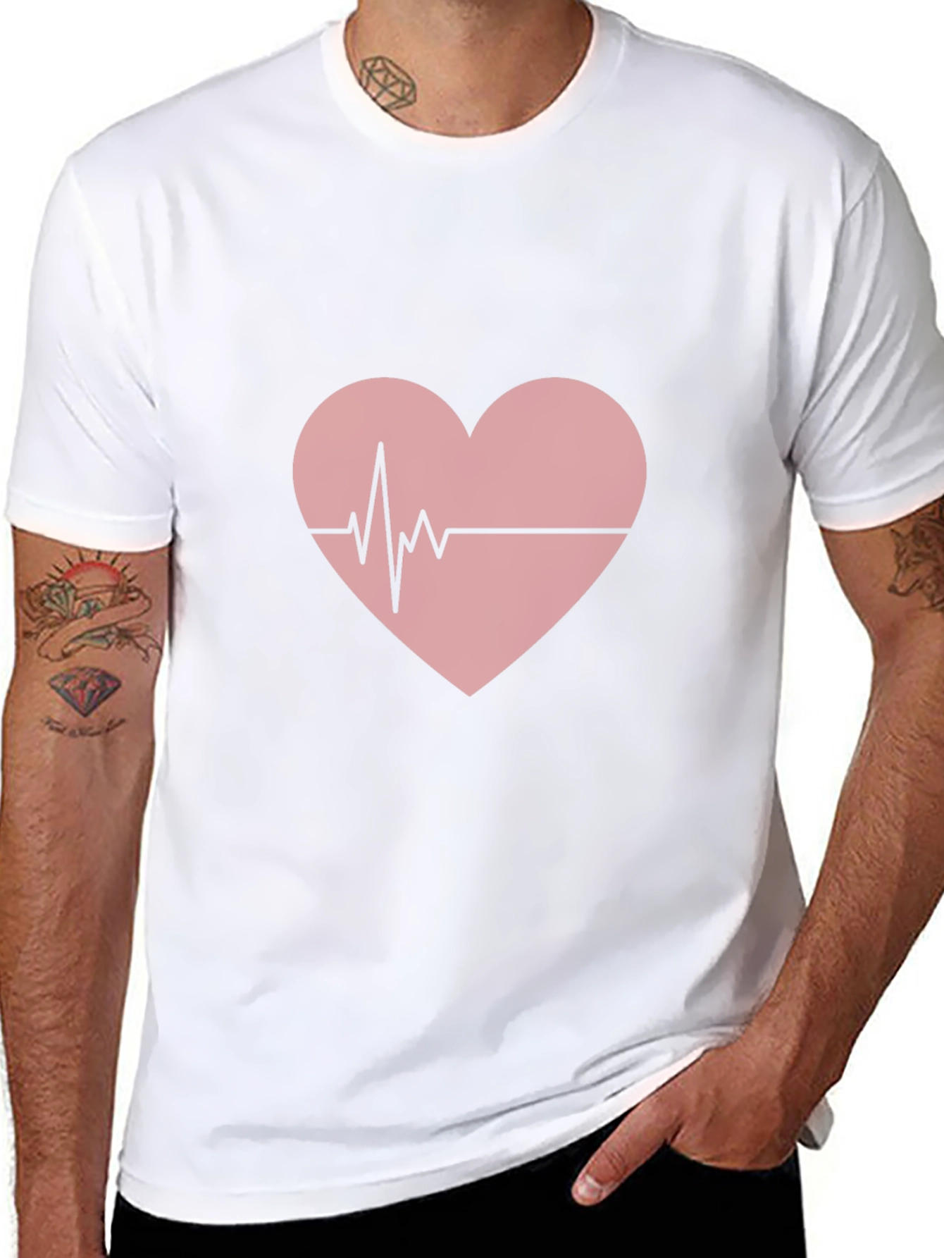 Heartbeat Graphic Tee - Mens Casual T-Shirt