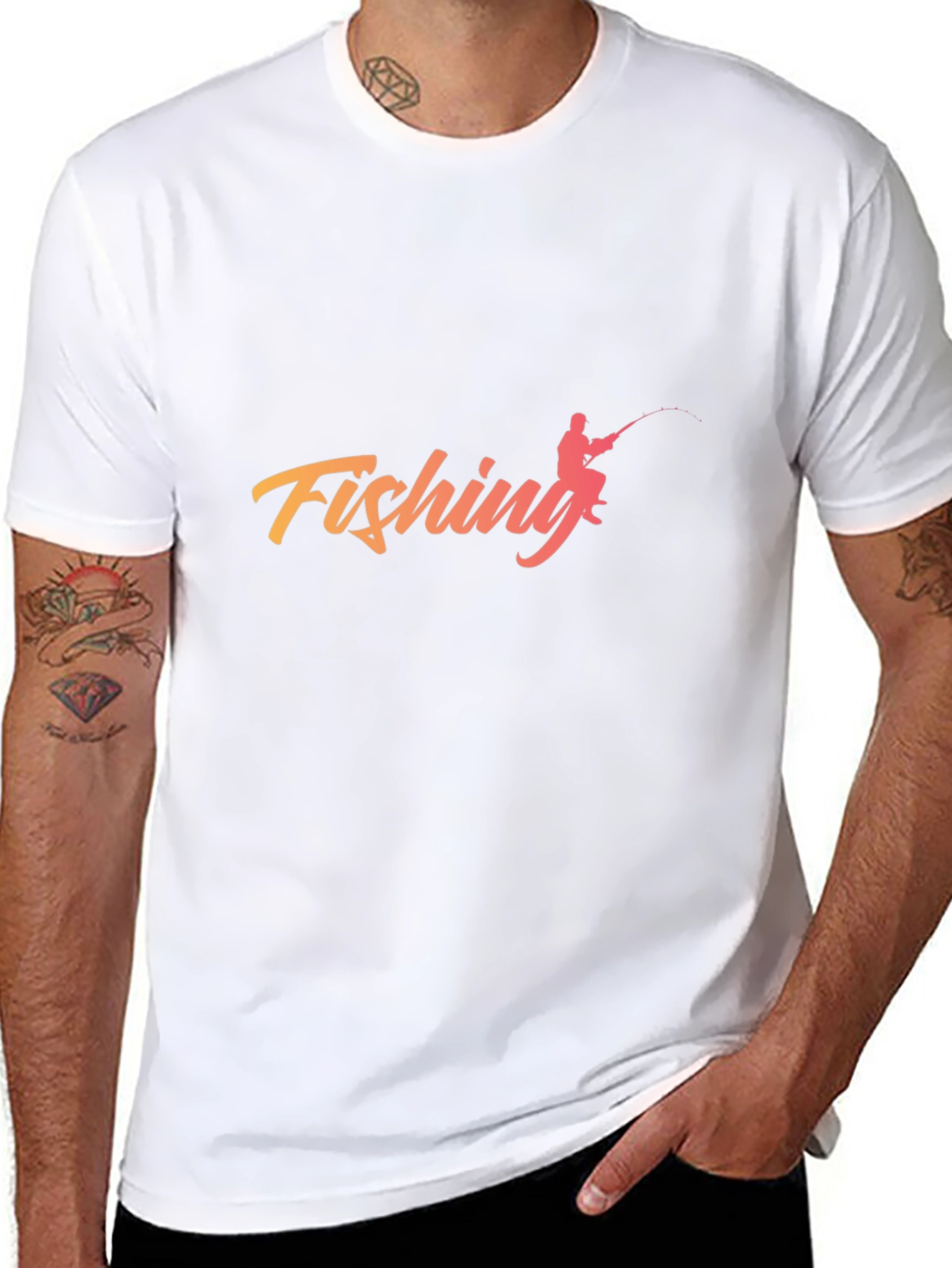 Fishing Graphic Tee - Black Cotton Comfort