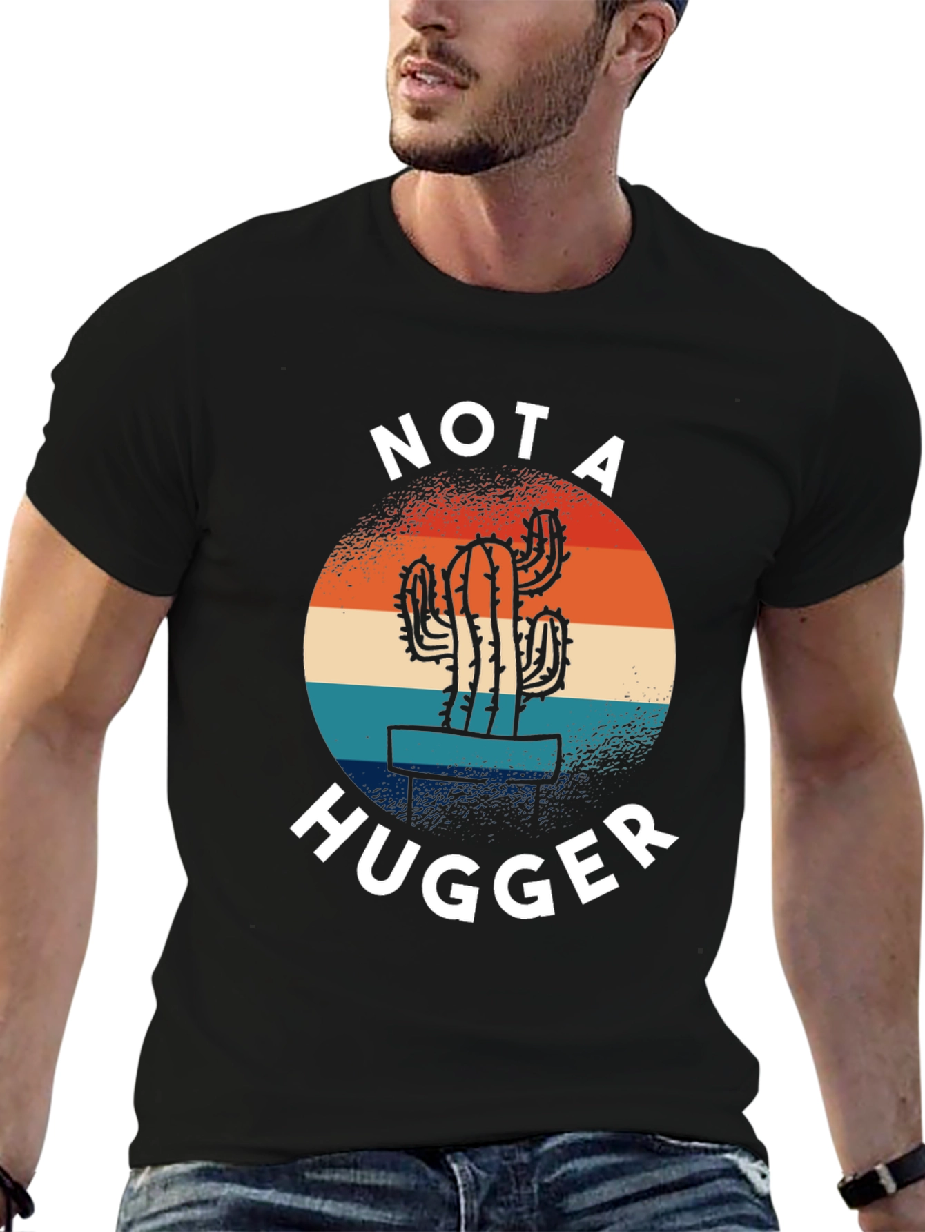 Not a Hugger Cactus Graphic T-Shirt