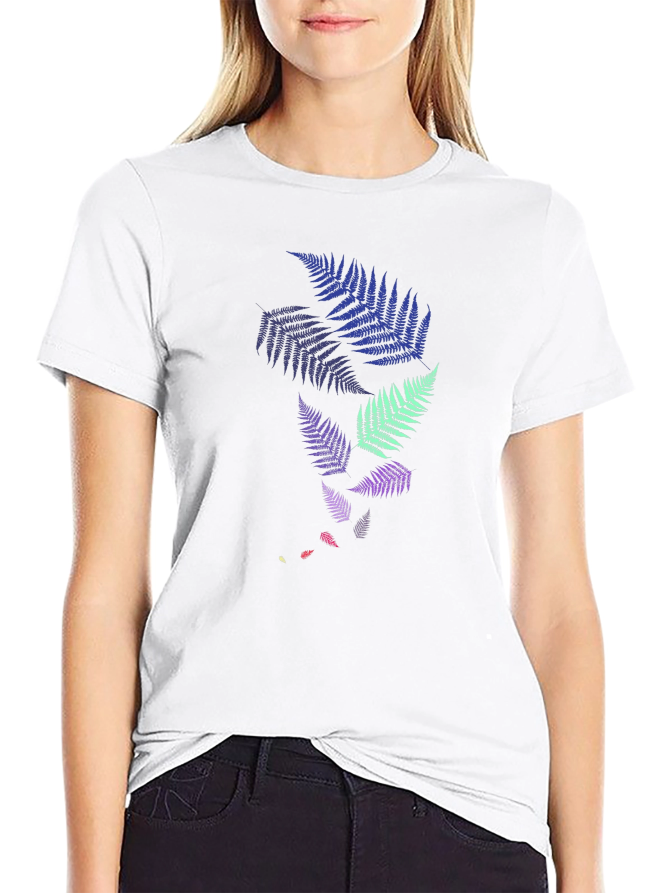 Fern Design Black T-Shirt
