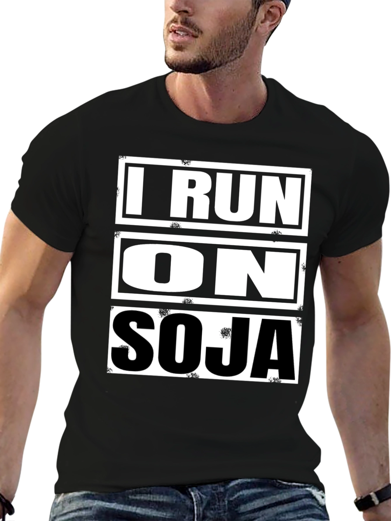I Run on SOJA Black Graphic T-Shirt