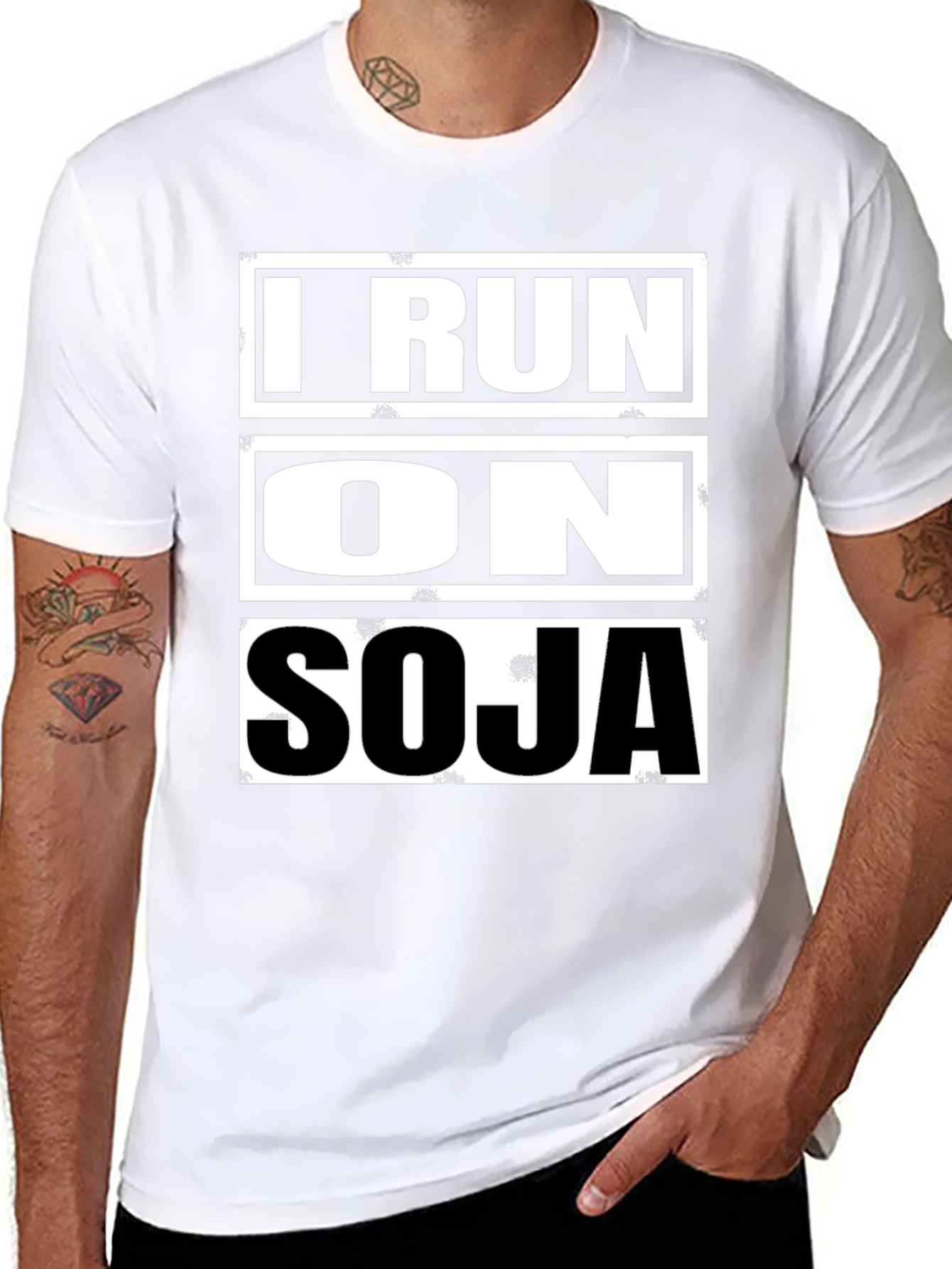 I Run on SOJA Black Graphic T-Shirt