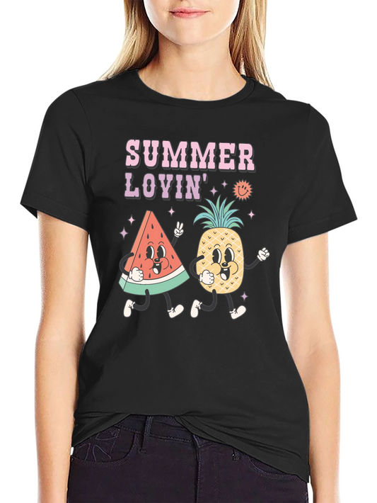 Summer Lovin Graphic Tee - Retro Fruit Design
