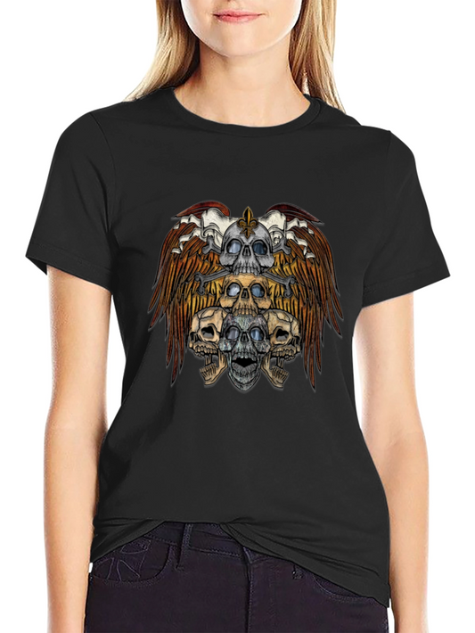 Skull Eagle Graphic Print Tee