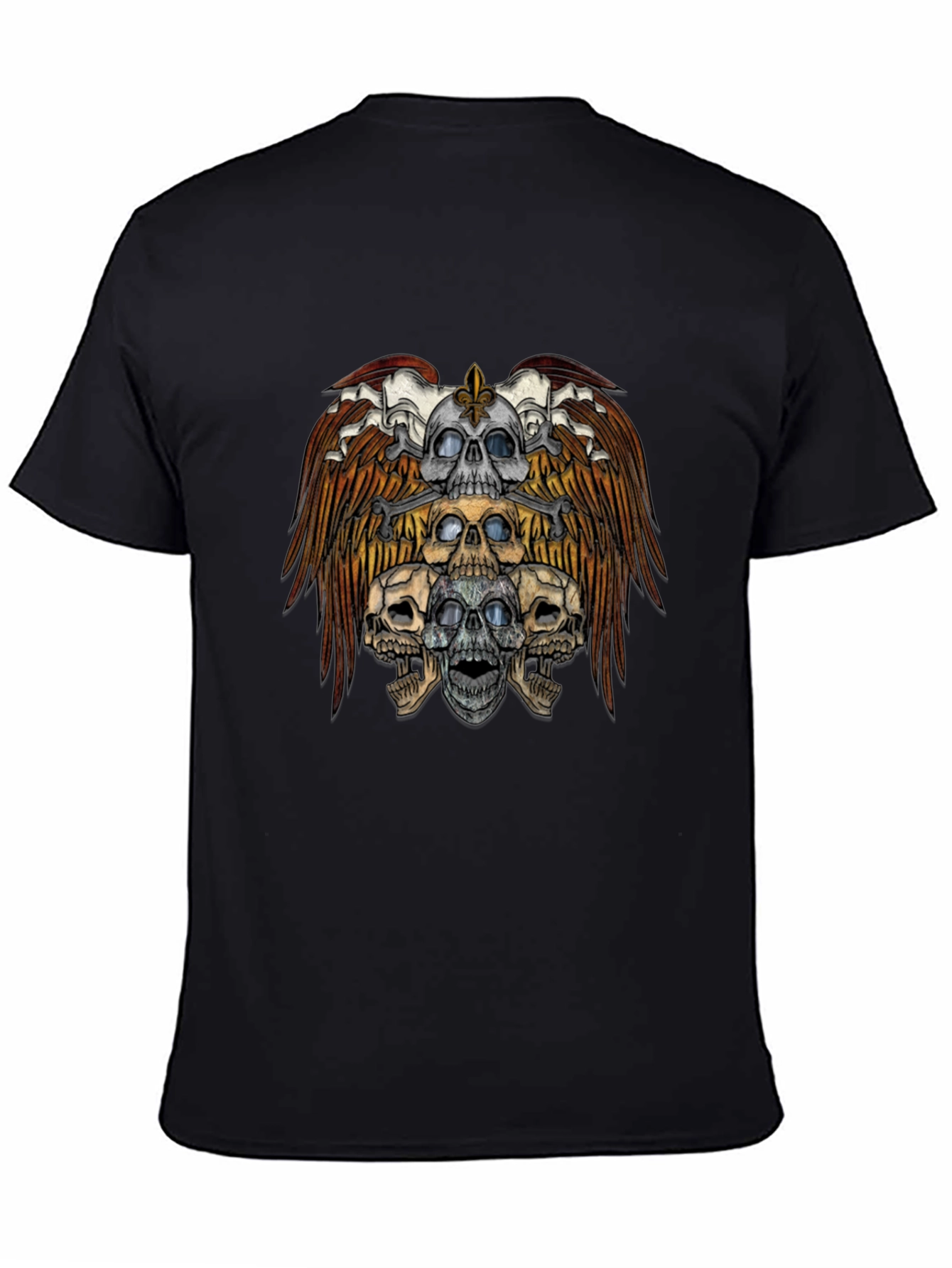 Skull Eagle Graphic Print Tee
