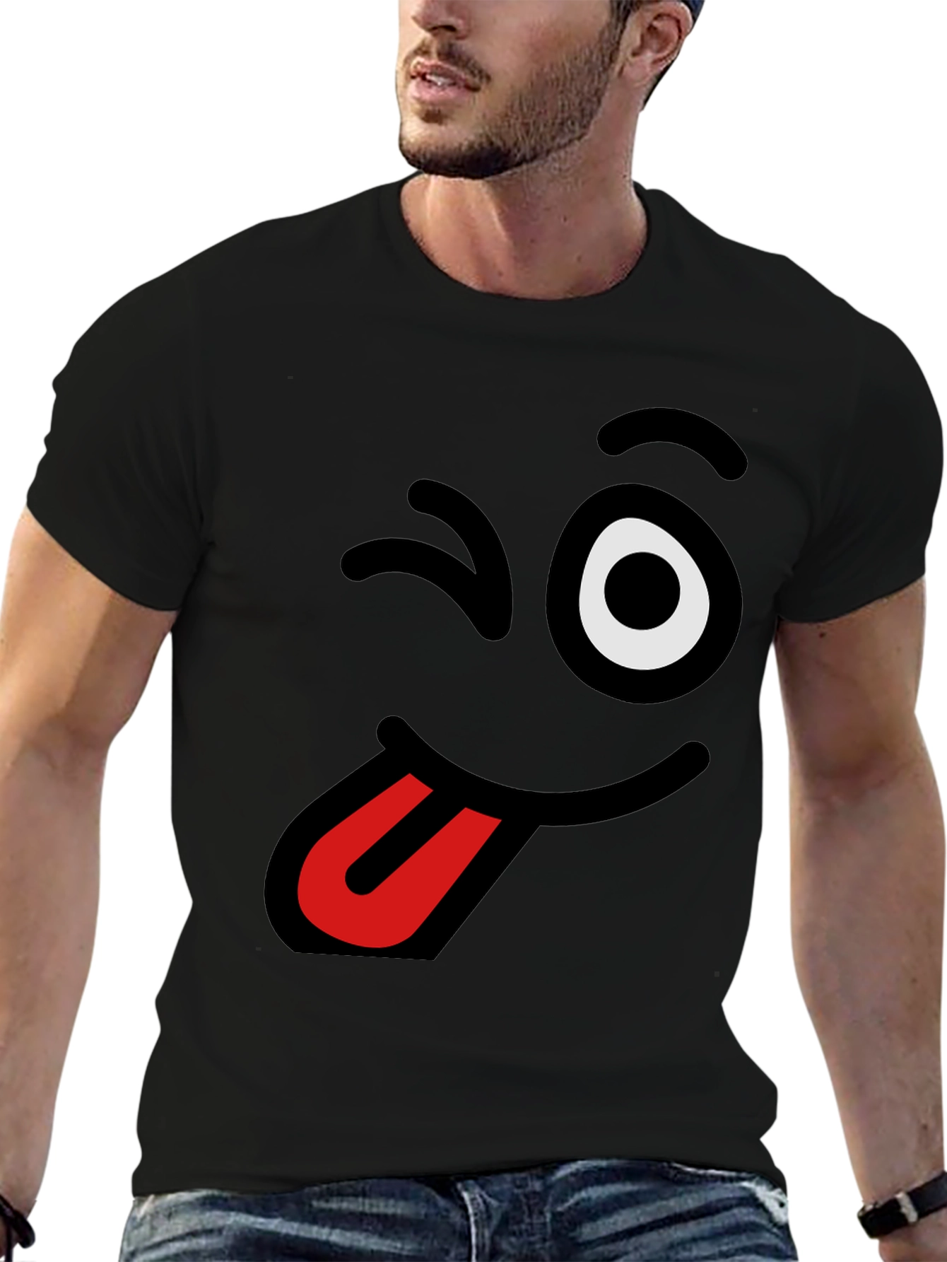 Funny Winking Tongue Emoji T-Shirt