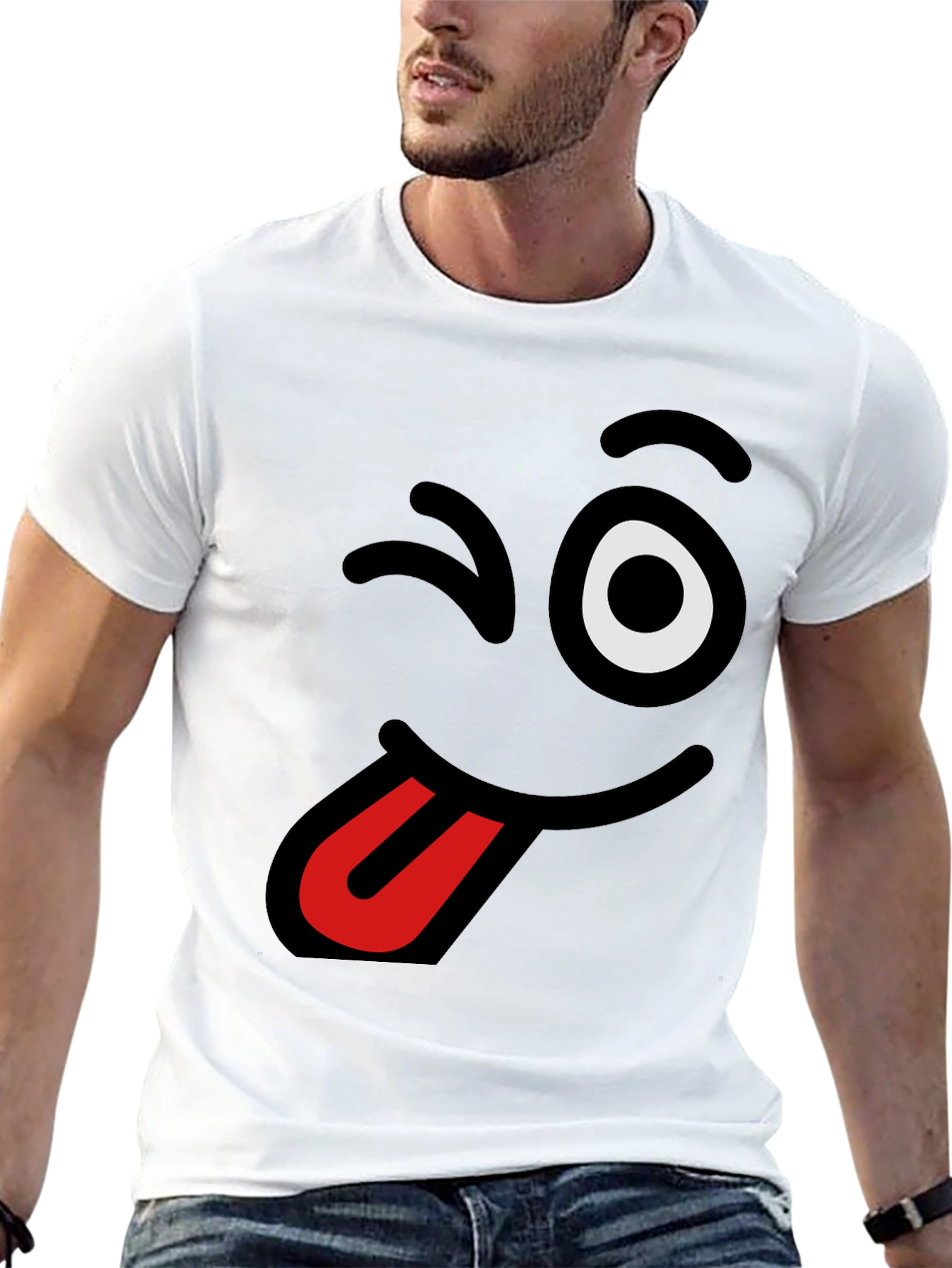 Funny Winking Tongue Emoji T-Shirt