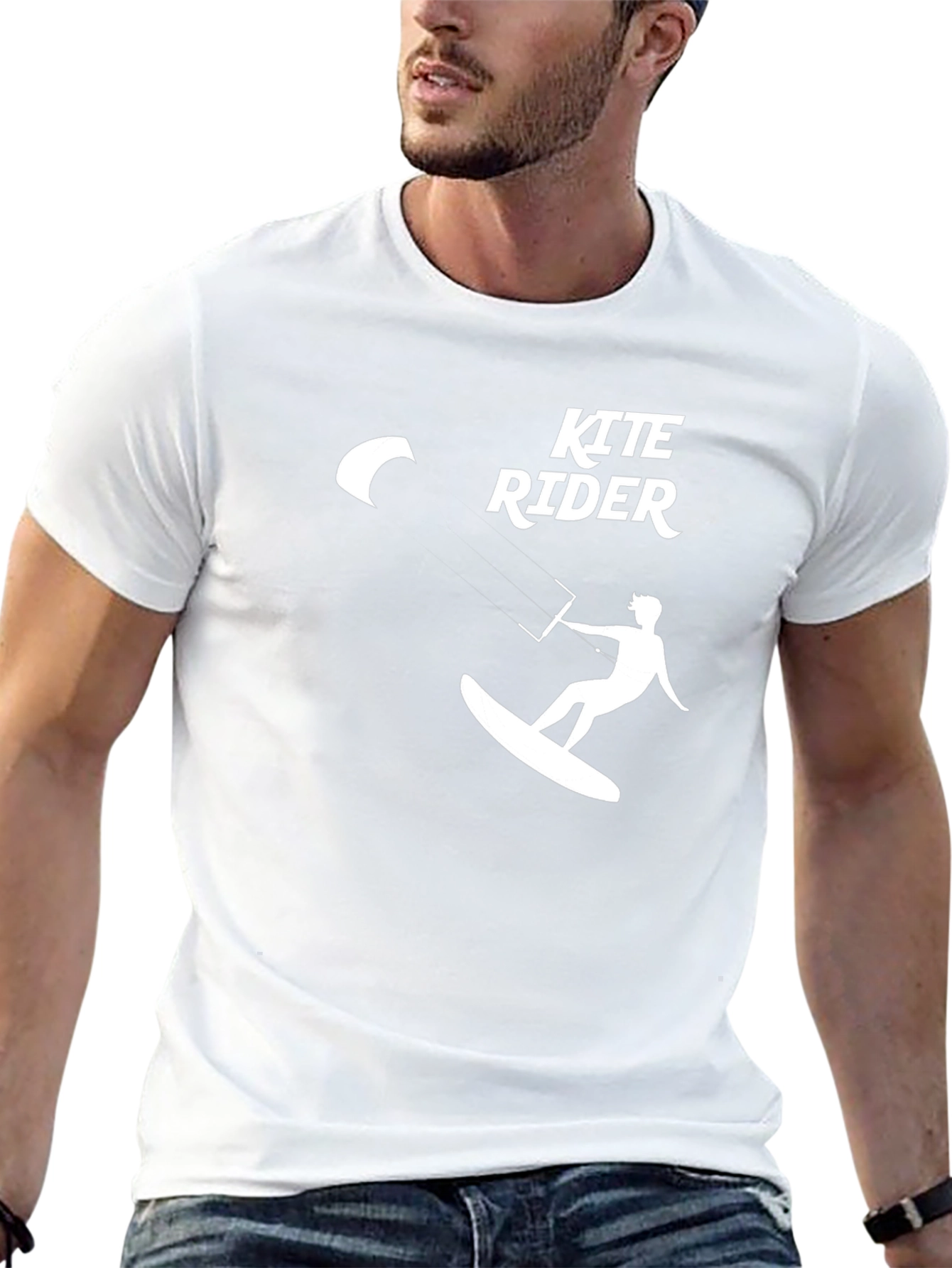 Kite Rider Graphic Tee - Black Cotton T-Shirt