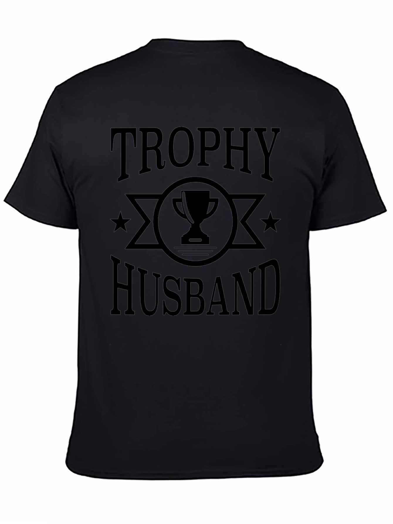 Trophy Husband Graphic Tee - Black Cotton Blend