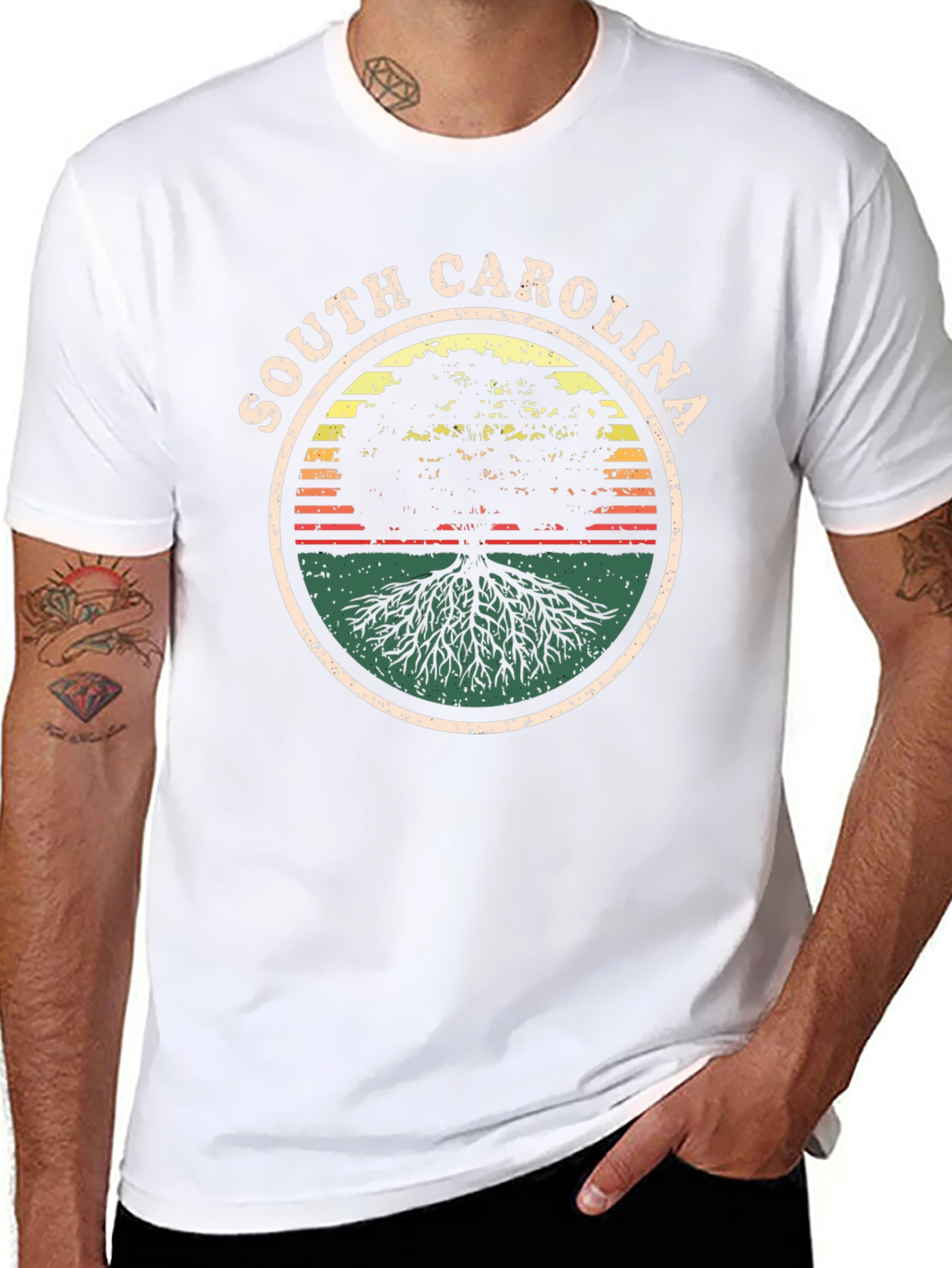 South Carolina Tree Graphic Tee - Black Casual Shirt