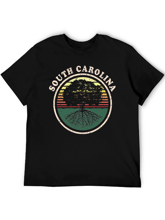 South Carolina Tree Graphic Tee - Black Casual Shirt