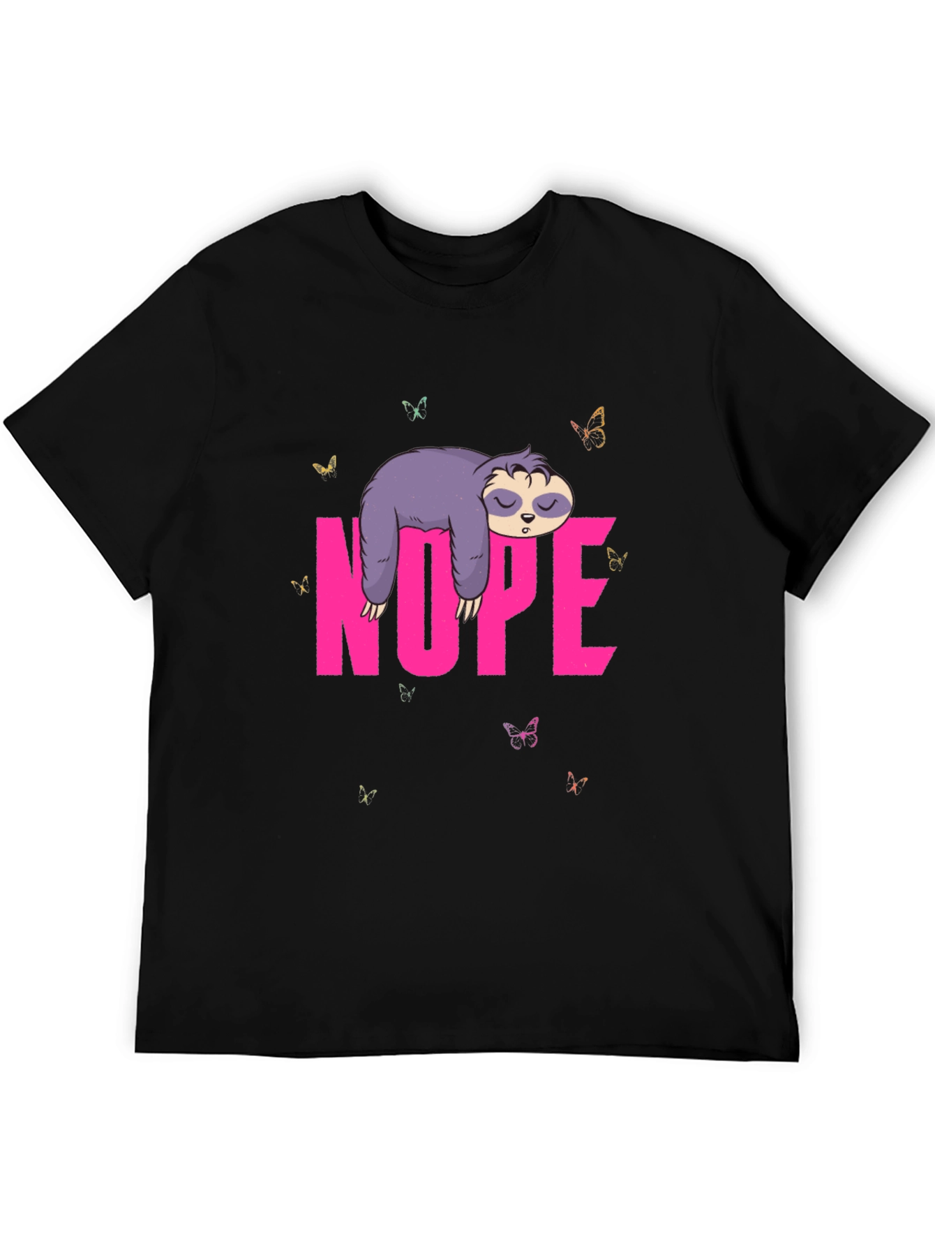 Nope Sloth Graphic Tee - Lazy Day Shirt