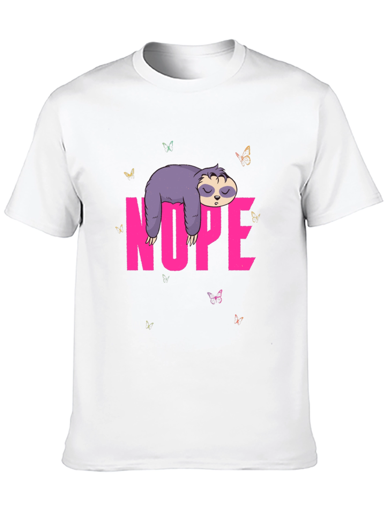 Nope Sloth Graphic Tee - Lazy Day Shirt