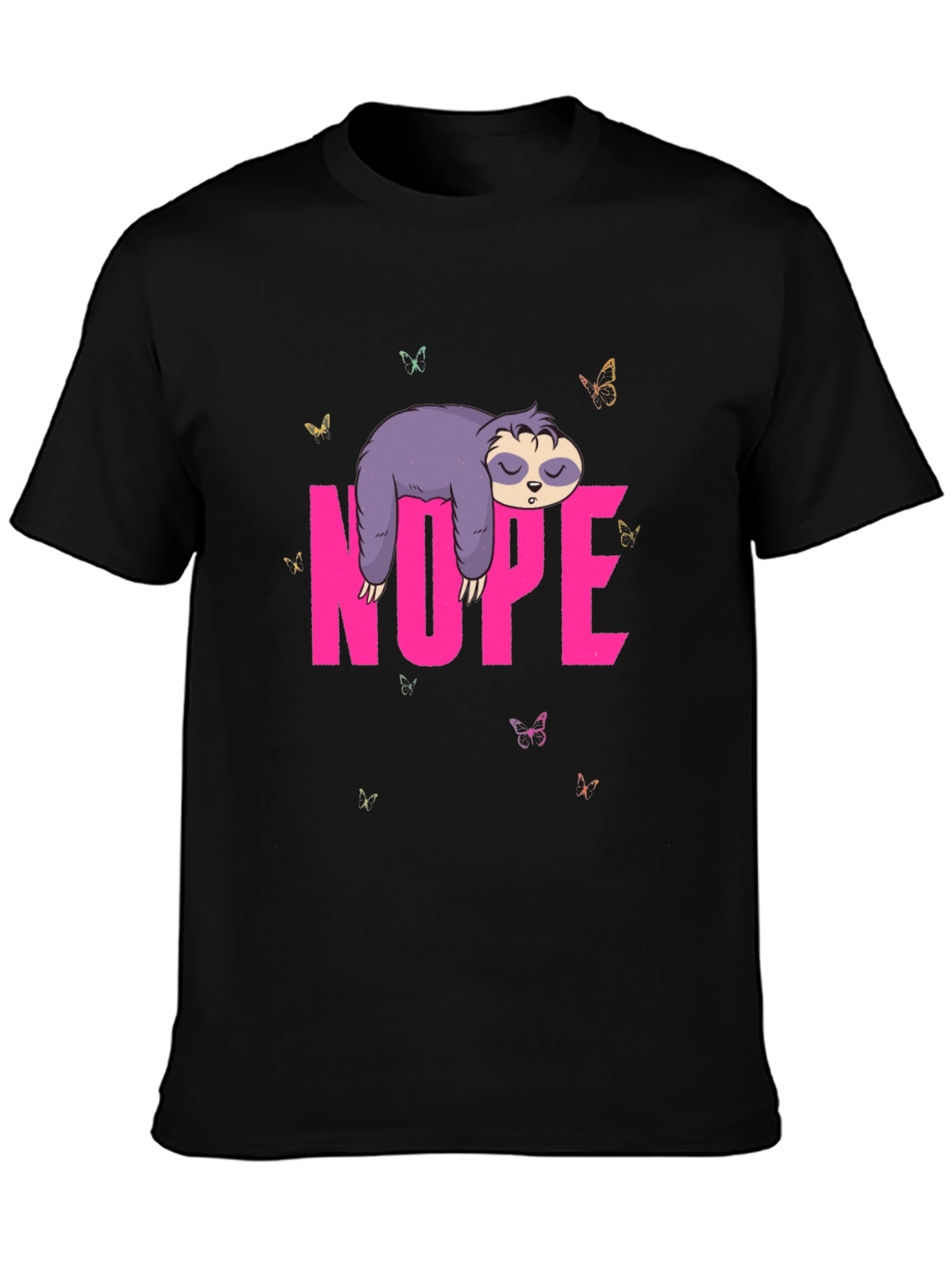 Nope Sloth Graphic Tee - Lazy Day Shirt