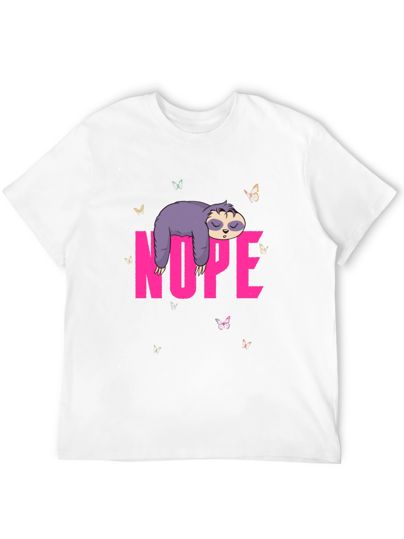 Nope Sloth Graphic Tee - Lazy Day Shirt