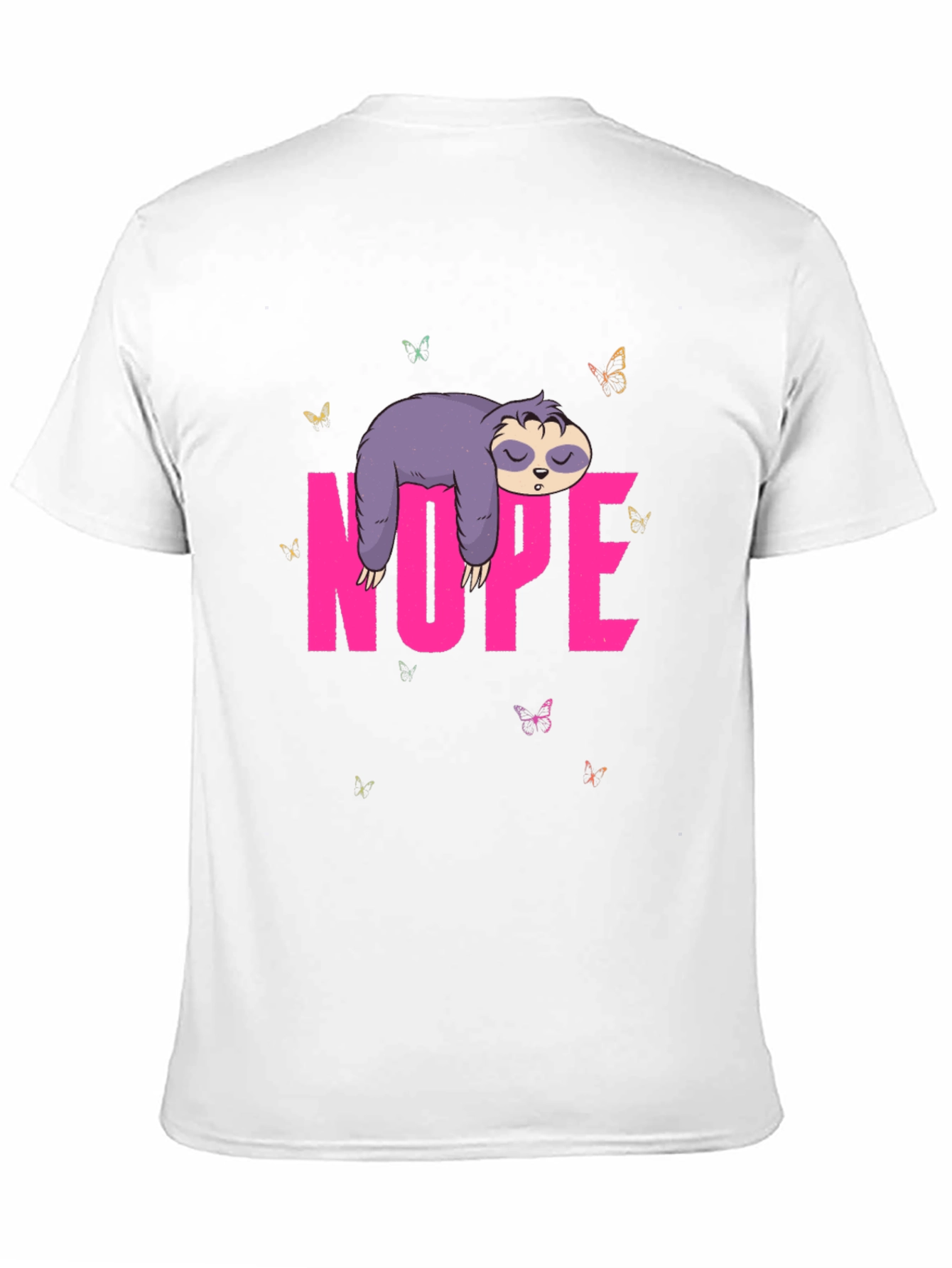 Nope Sloth Graphic Tee - Lazy Day Shirt